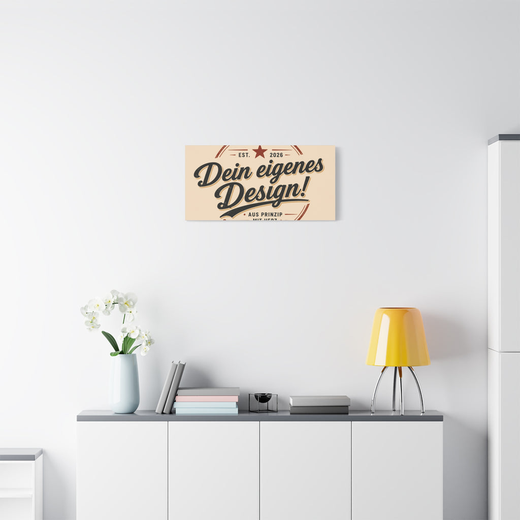 Matte Stretched Canvas - "Dein eigenes Design!" Vintage Badge Wall Art