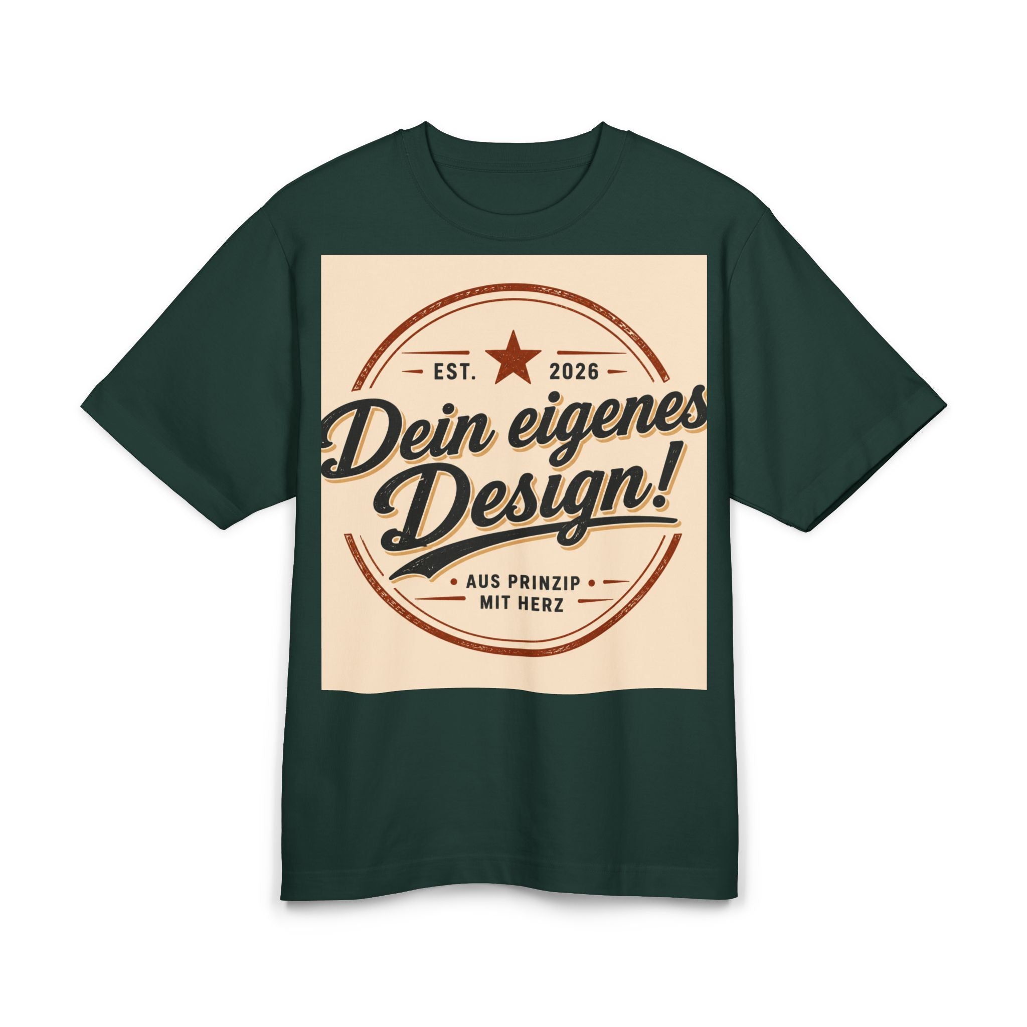 Retro Badge T‑Shirt – "Dein eigenes Design!" Custom German Logo Tee