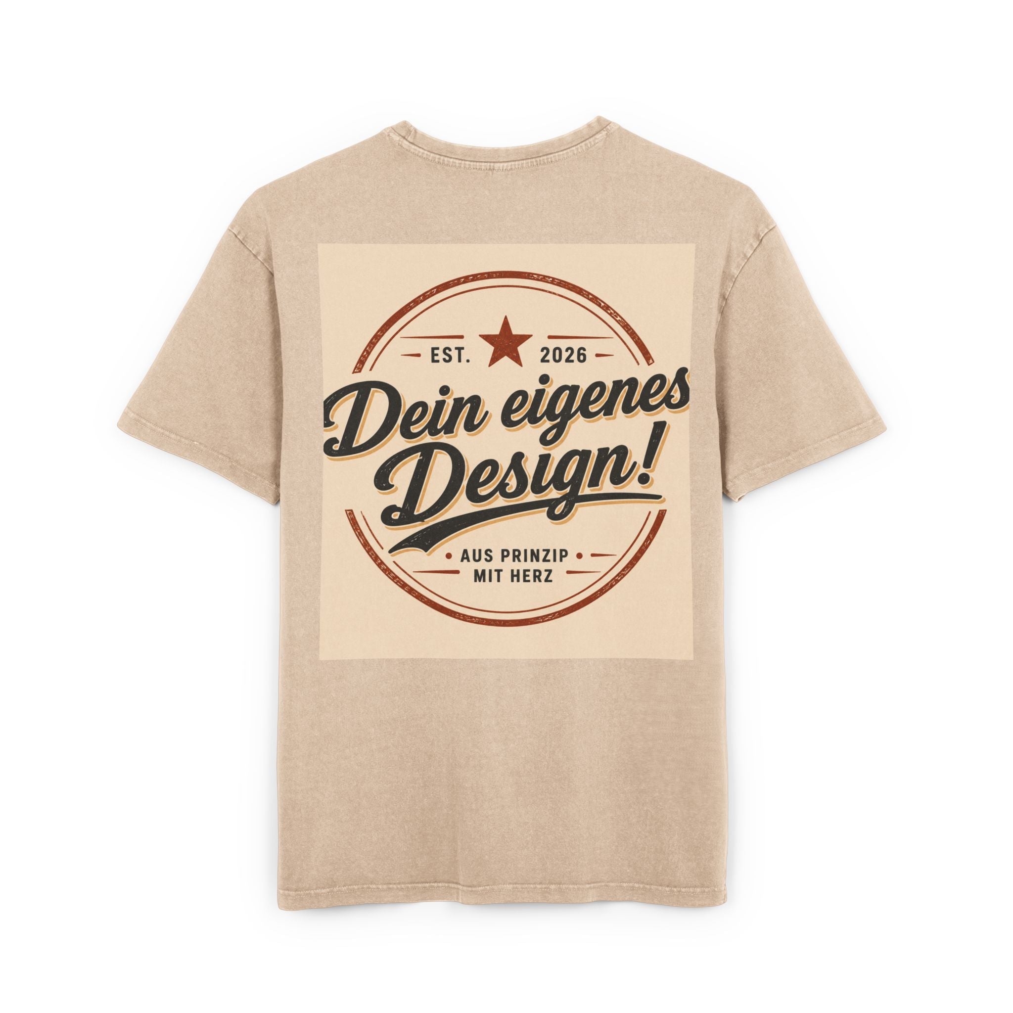 Vintage Logo Tee — "Dein eigenes Design!" Acid Wash Oversized Shirt