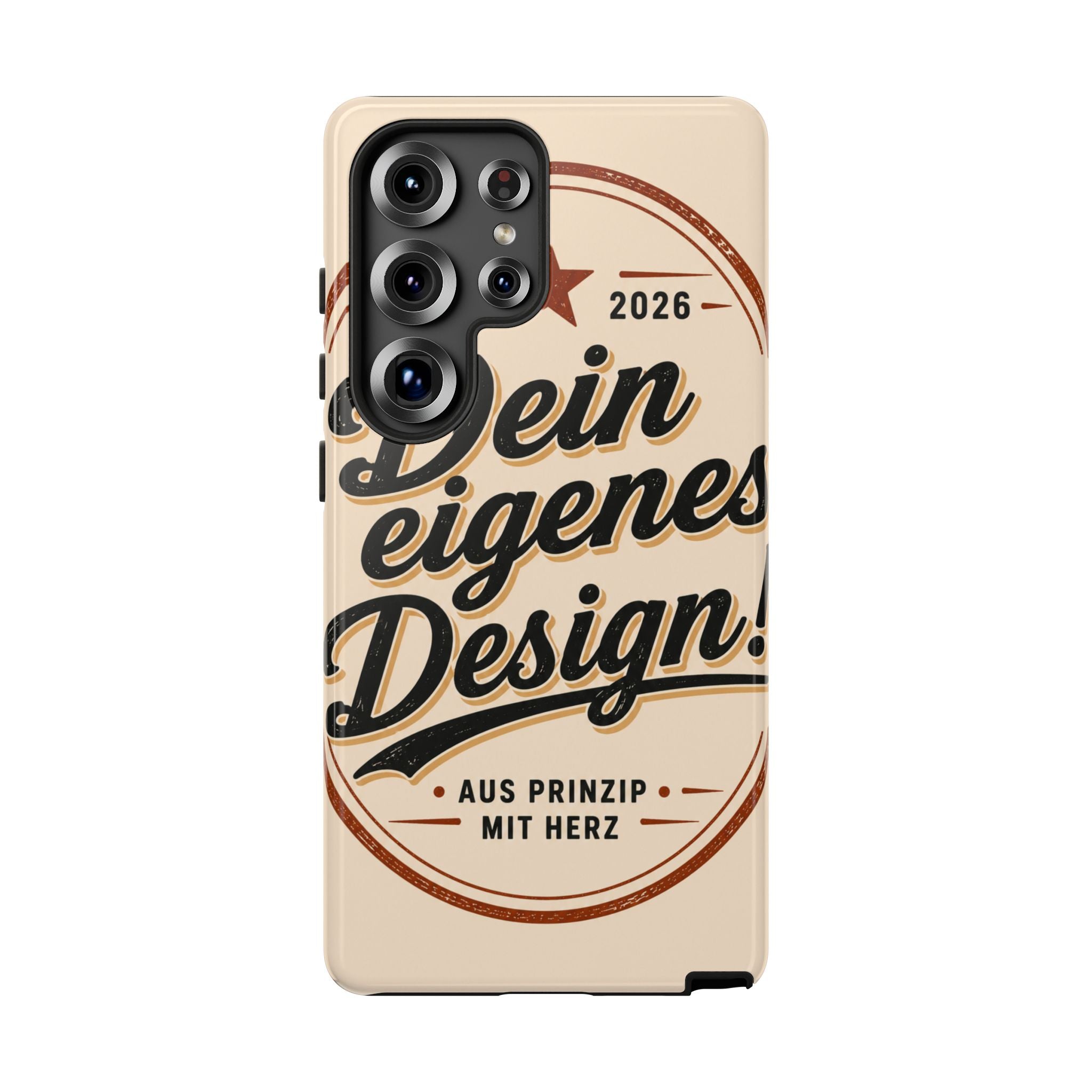 Custom Tough Phone Case — "Dein eigenes Design" Vintage Script Tough Case