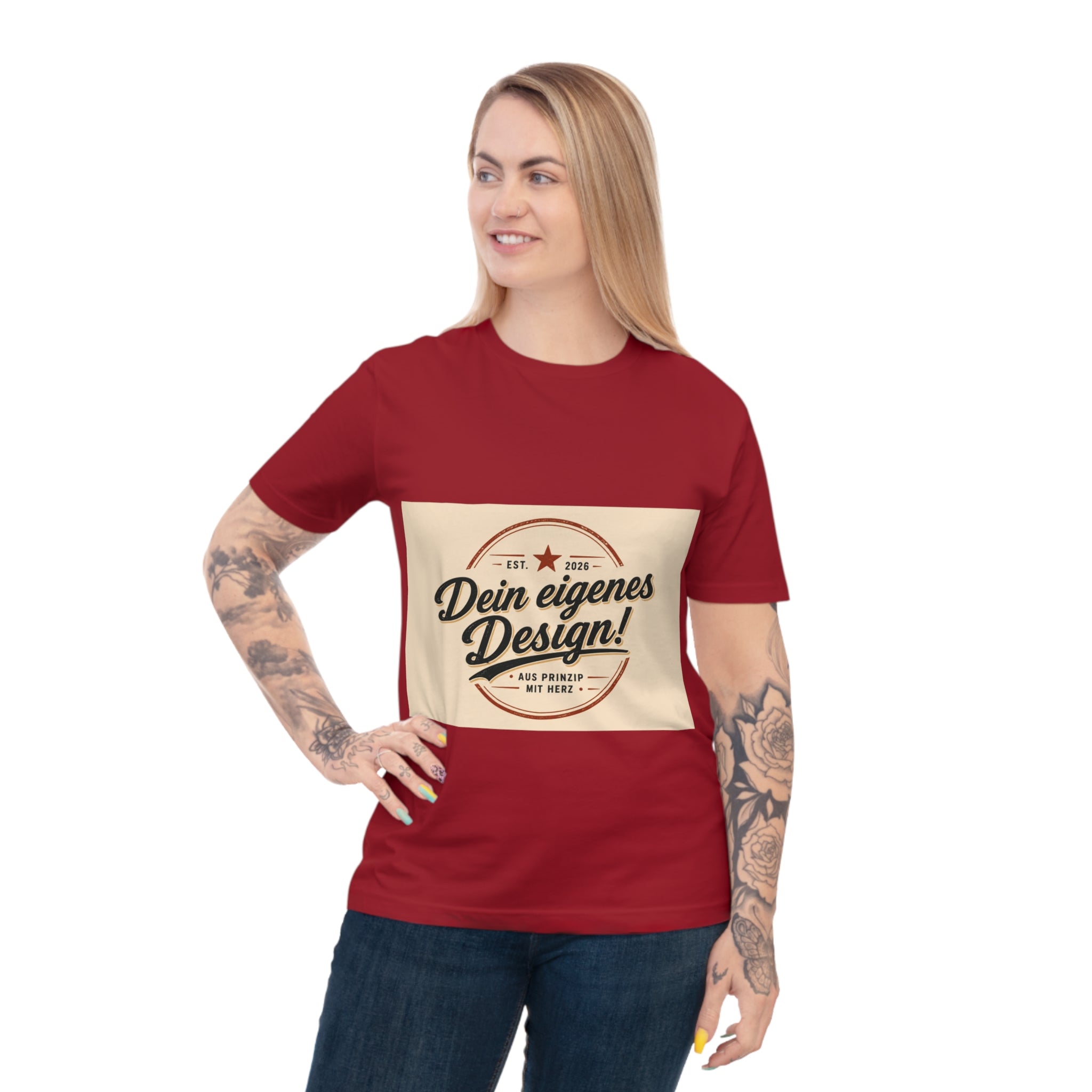 Vintage Badge T‑Shirt — "Dein eigenes Design!" Custom Retro Graphic Tee