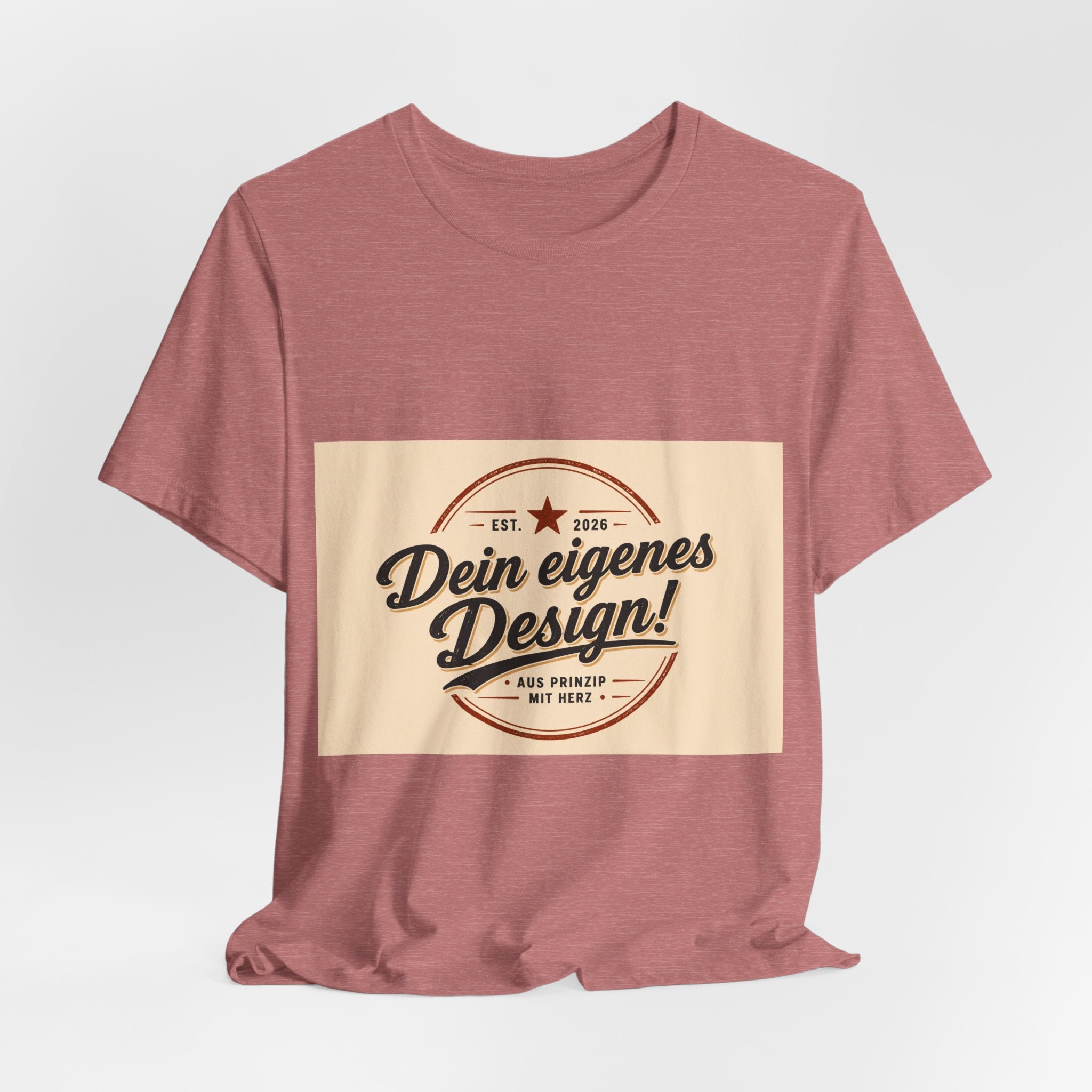 Custom Vintage Badge T-Shirt — "Dein eigenes Design" Personalized Tee