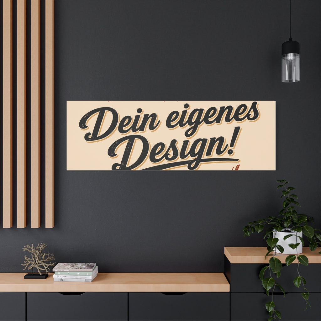 Matte Stretched Canvas - "Dein eigenes Design!" Vintage Badge Wall Art