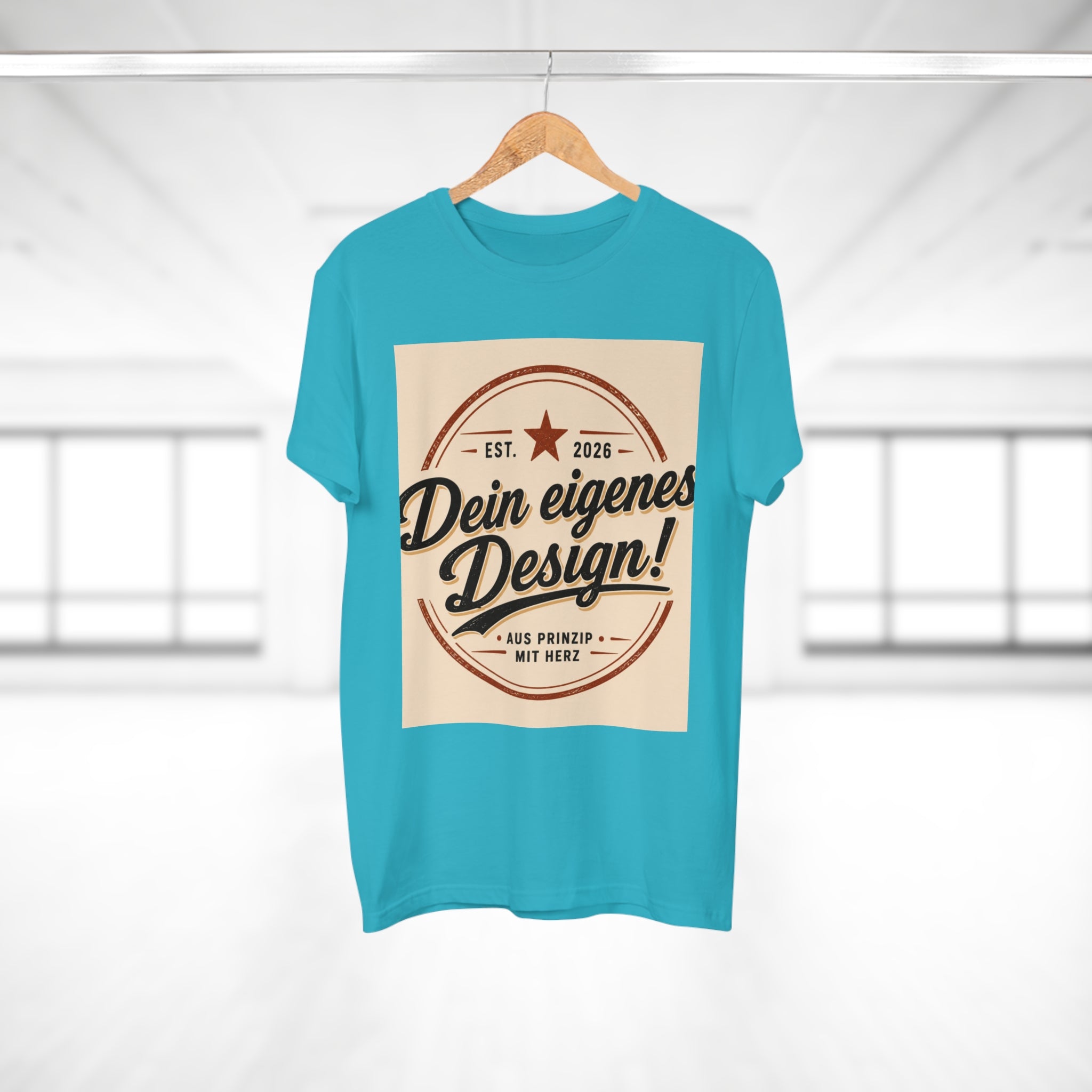 Men's Vintage Badge T‑Shirt — "Dein eigenes Design!" Retro Logo Tee