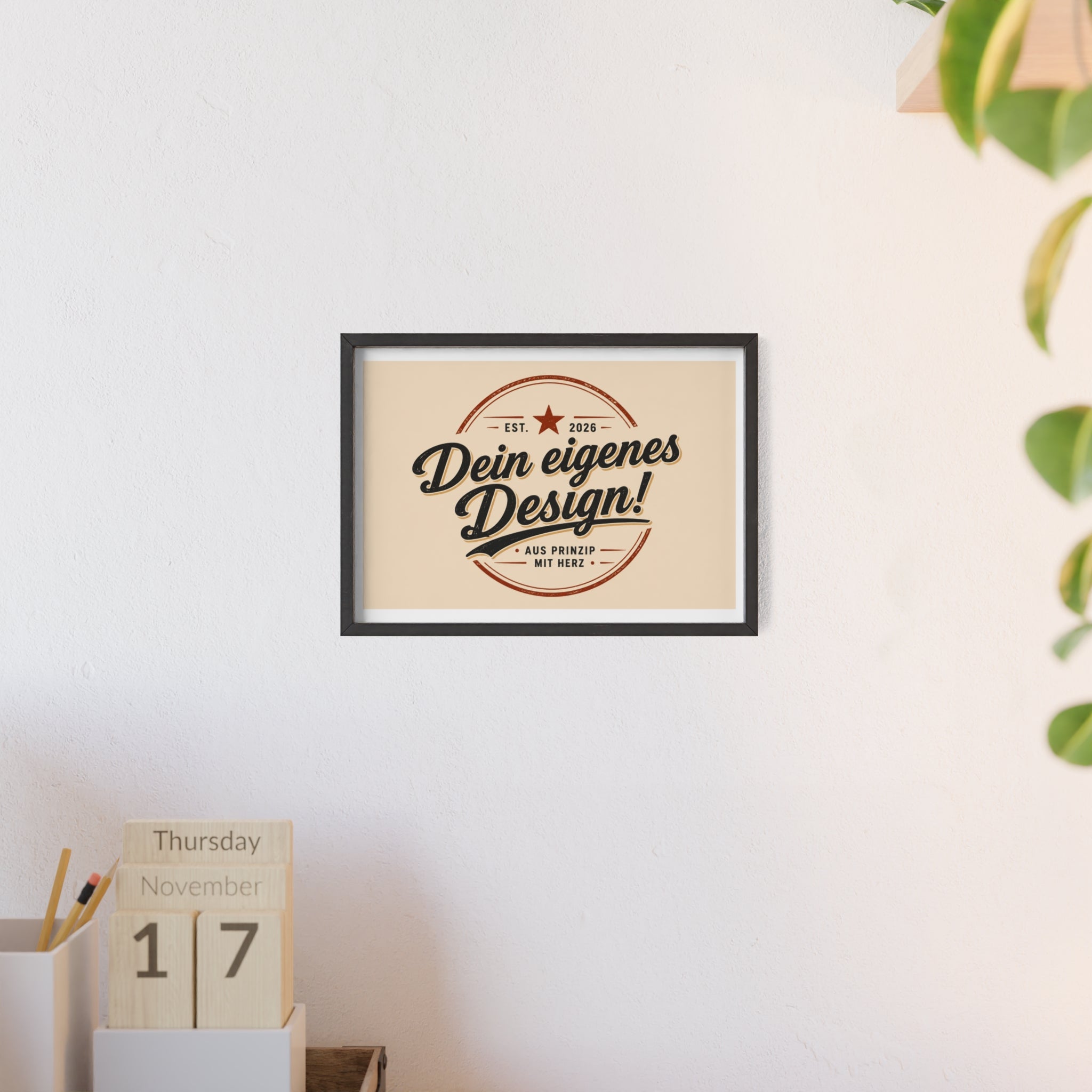 Framed Poster – "Dein eigenes Design!" Custom Wooden Frame Wall Art