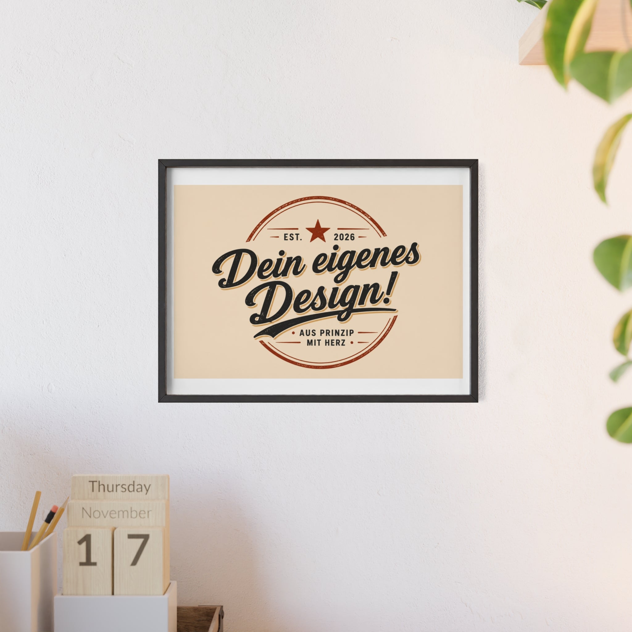 Framed Poster – "Dein eigenes Design!" Custom Wooden Frame Wall Art