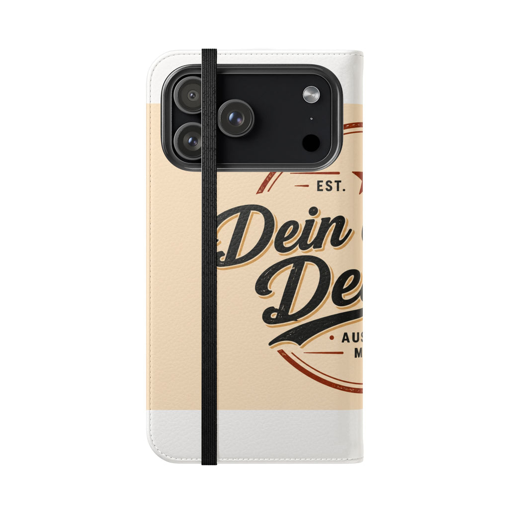 Flip Case Phone Wallet — "Dein eigenes Design!" Vintage Emblem