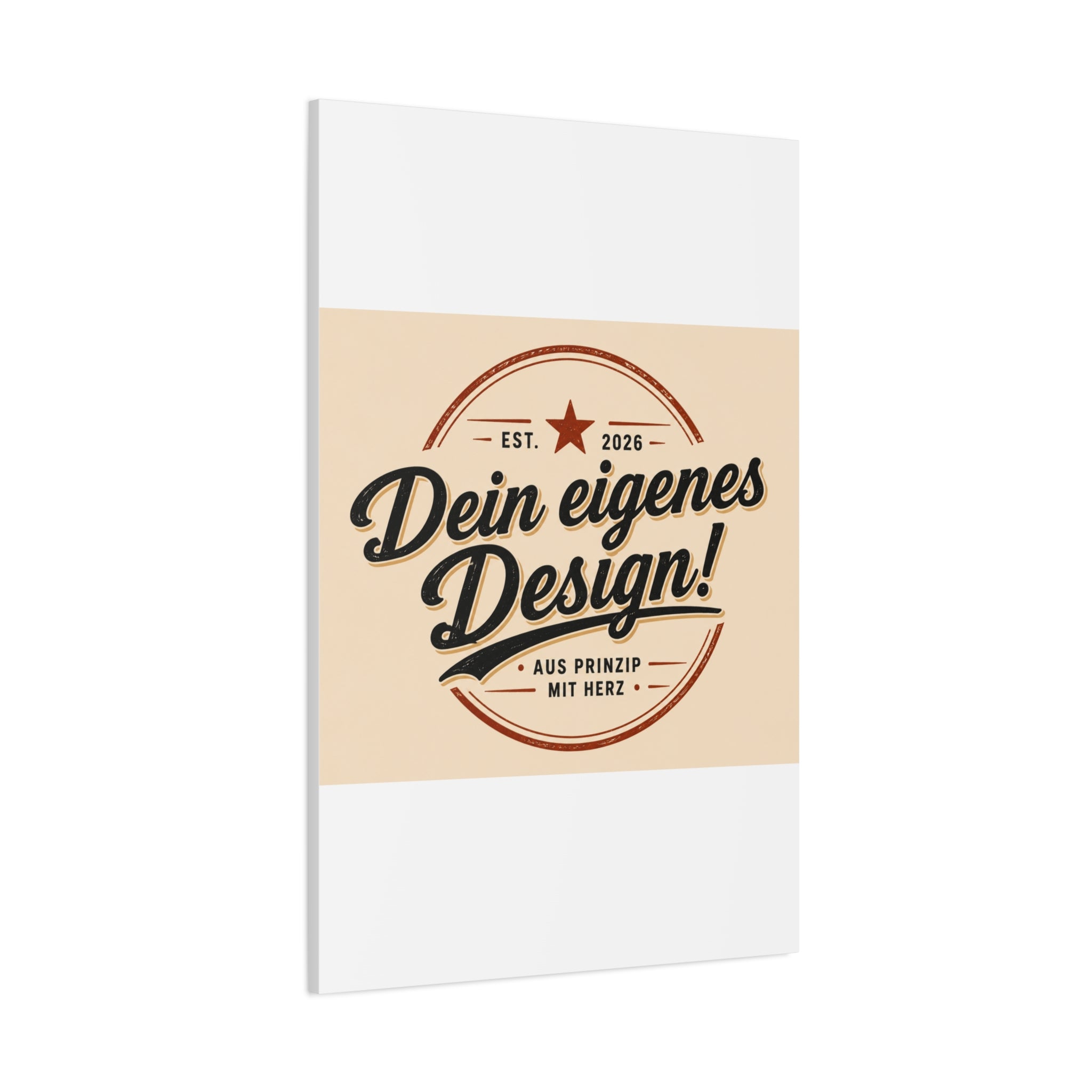 Matte Stretched Canvas - "Dein eigenes Design!" Vintage Badge Wall Art