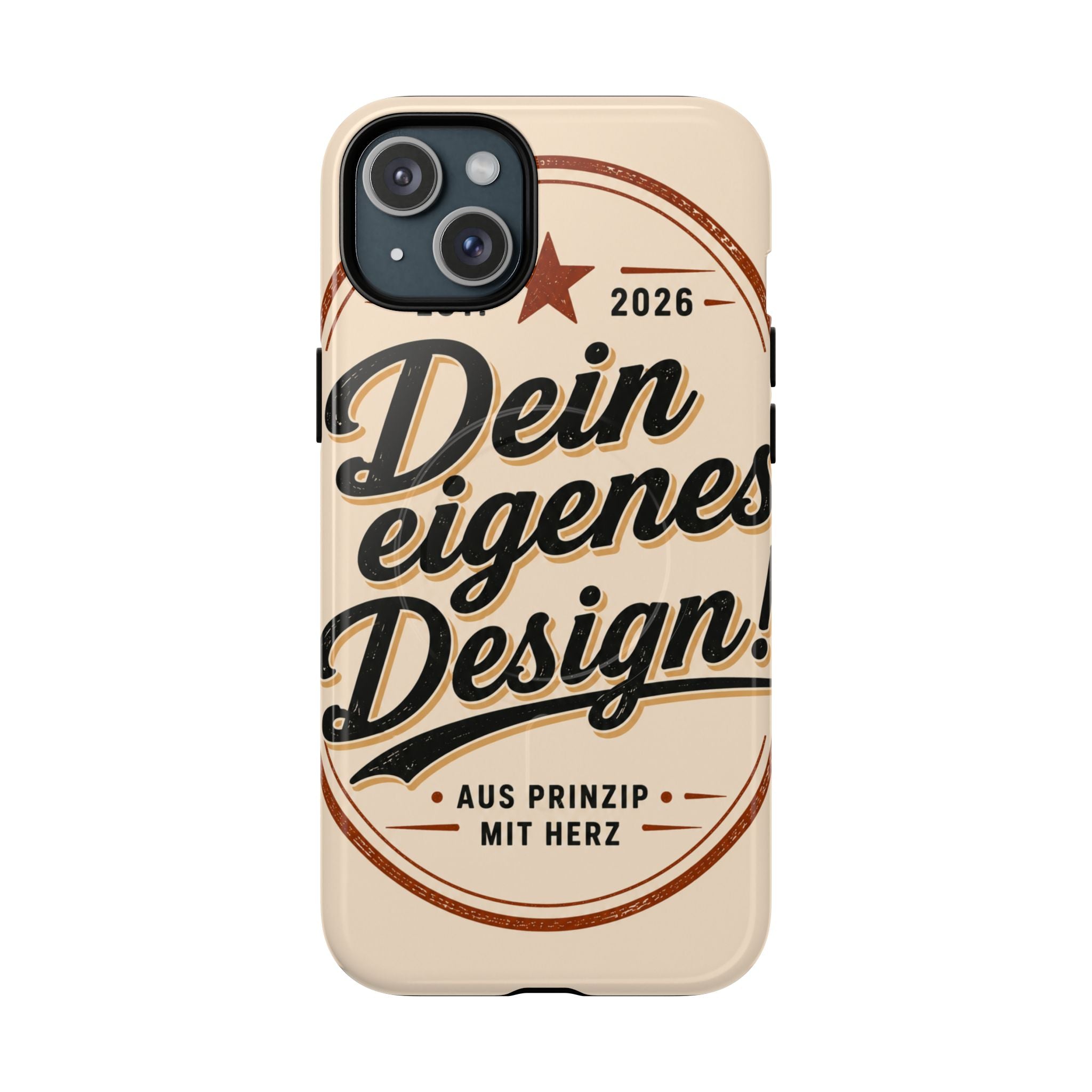 Tough Magnetic Phone Case — "Dein eigenes Design" Retro Script (Customizable)