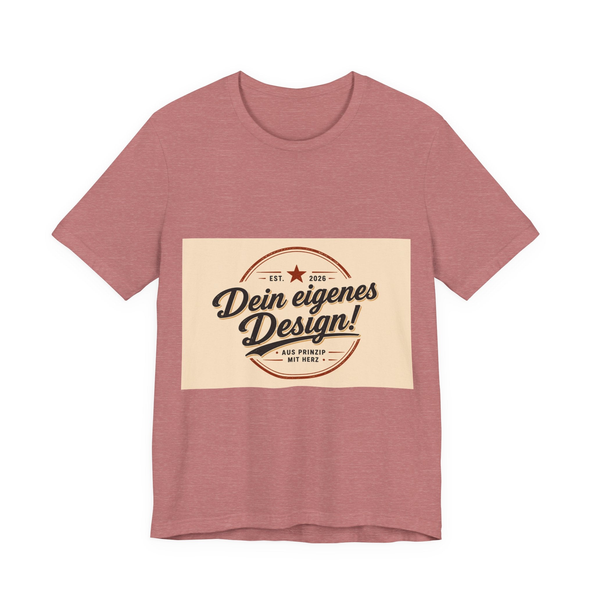 Custom Vintage Badge T-Shirt — "Dein eigenes Design" Personalized Tee