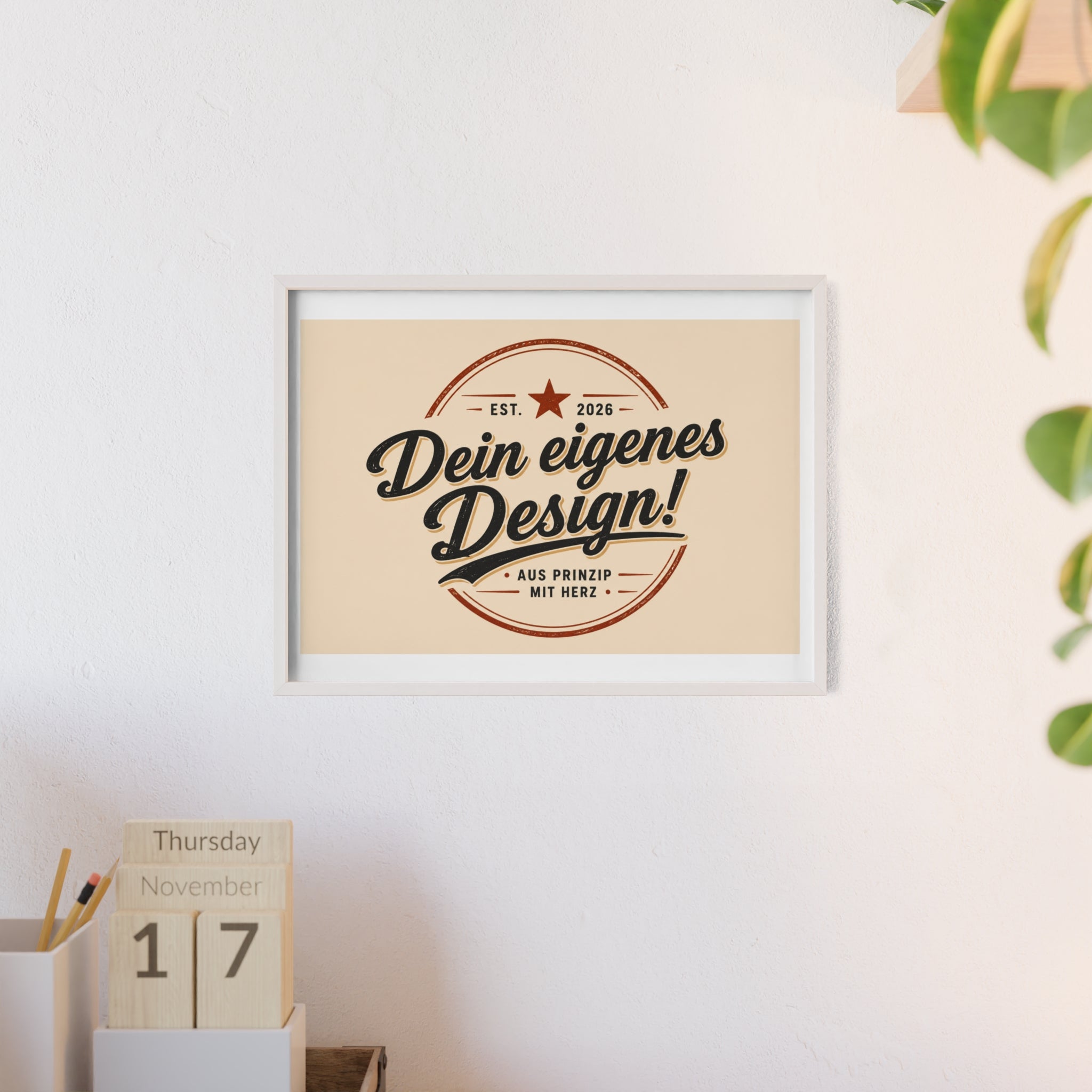 Framed Poster – "Dein eigenes Design!" Custom Wooden Frame Wall Art
