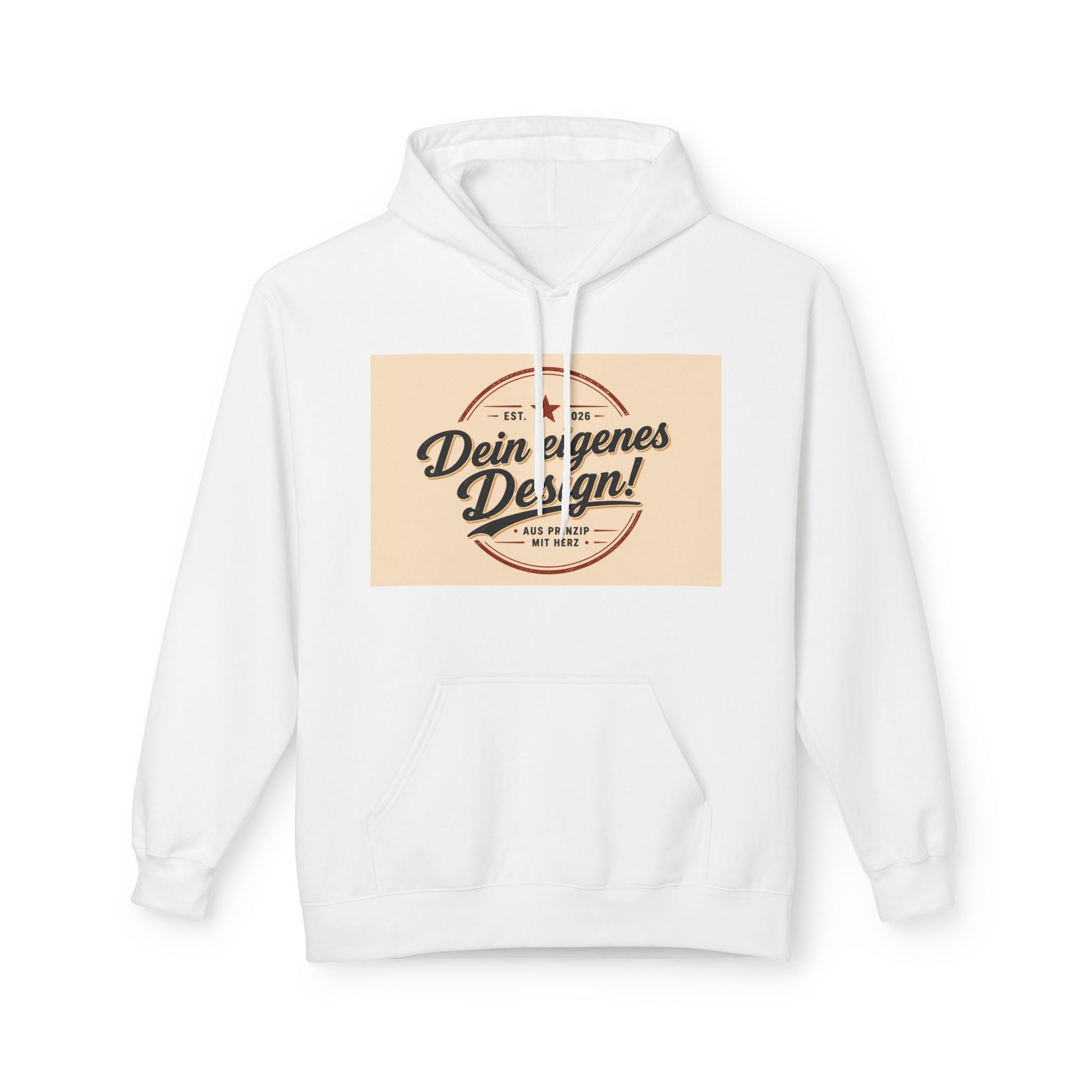 Hoodie — Custom Vintage Badge Design (Dein eigenes Design!)
