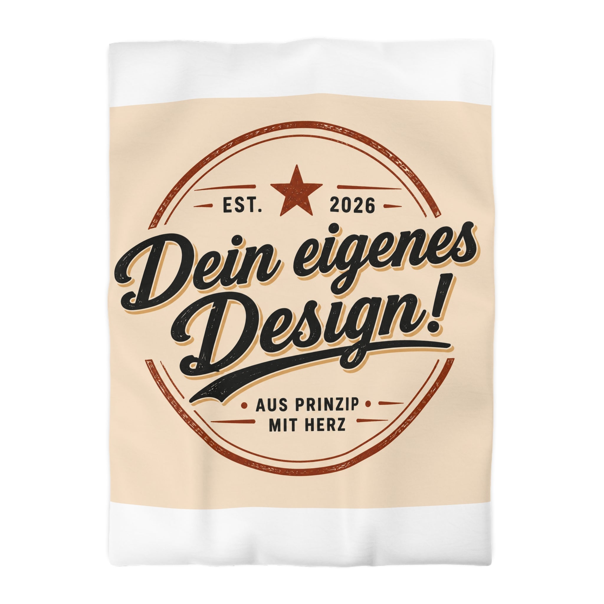 Custom Vintage Badge Duvet Cover — "Dein eigenes Design!" Microfiber Bedding