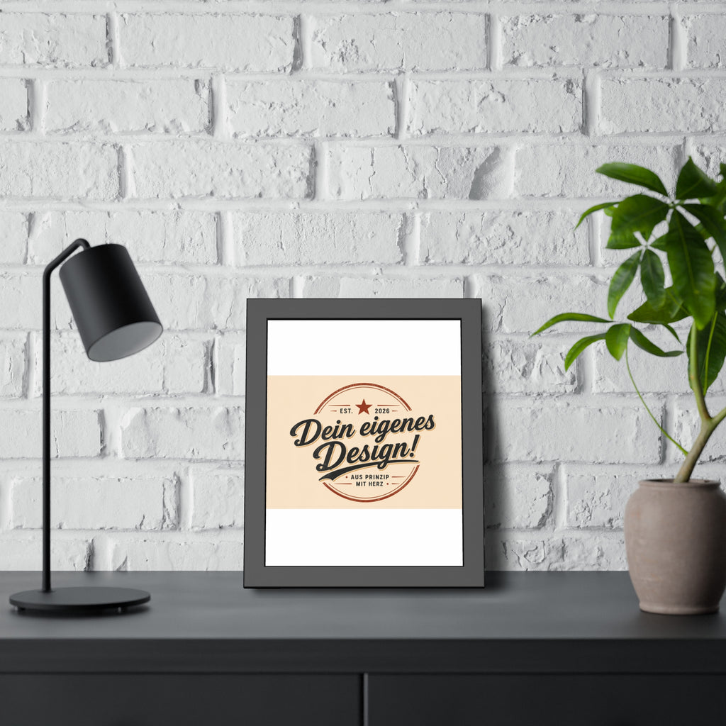 Framed Poster — Custom 'Dein eigenes Design!' Wall Art (Vintage Badge)