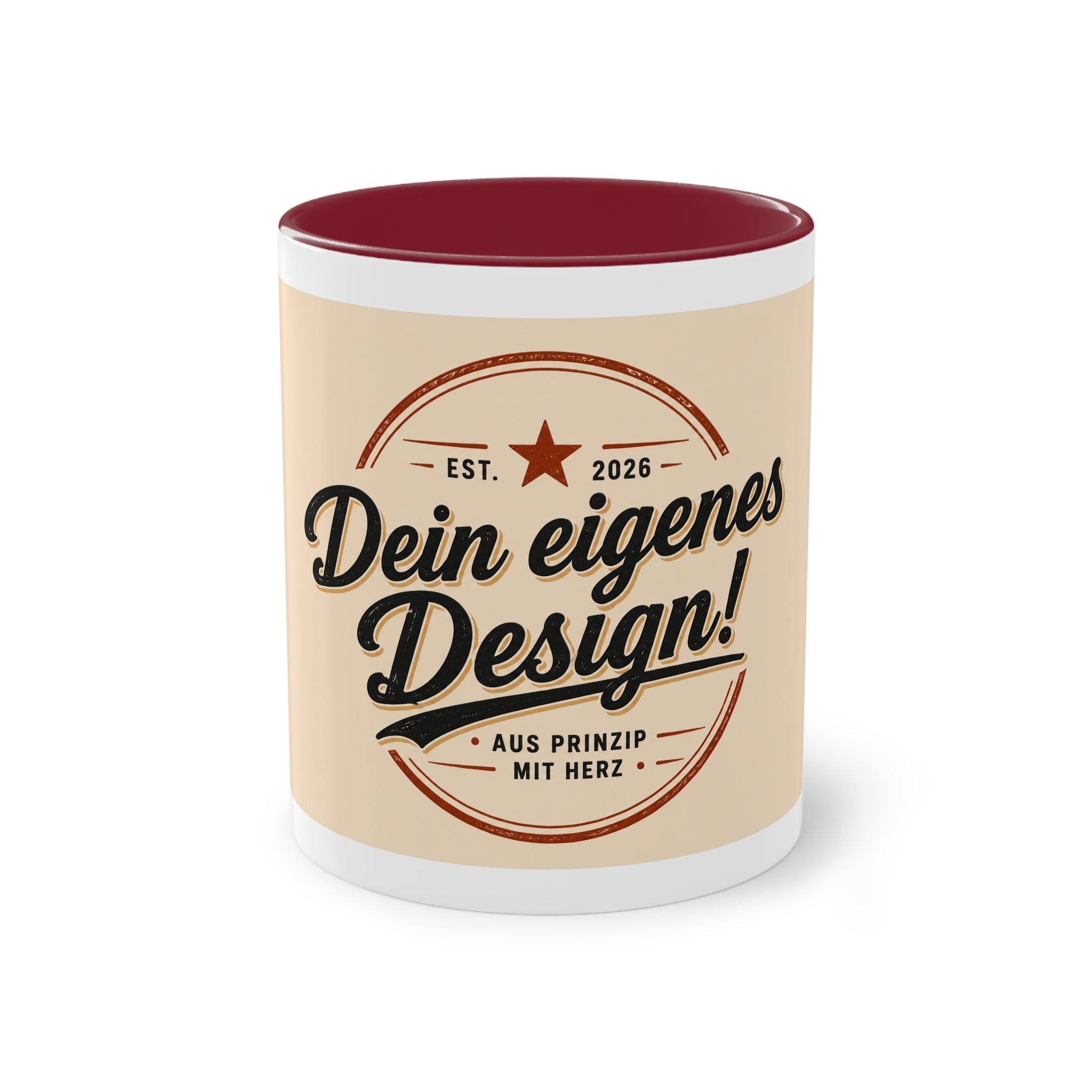 Personalized Two-Tone Coffee Mug — "Dein eigenes Design!" 11oz