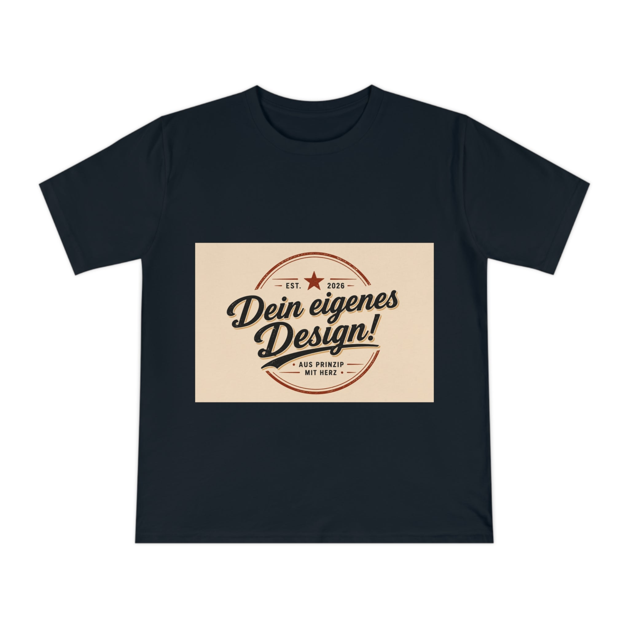 Vintage Badge T‑Shirt — "Dein eigenes Design!" Custom Retro Graphic Tee