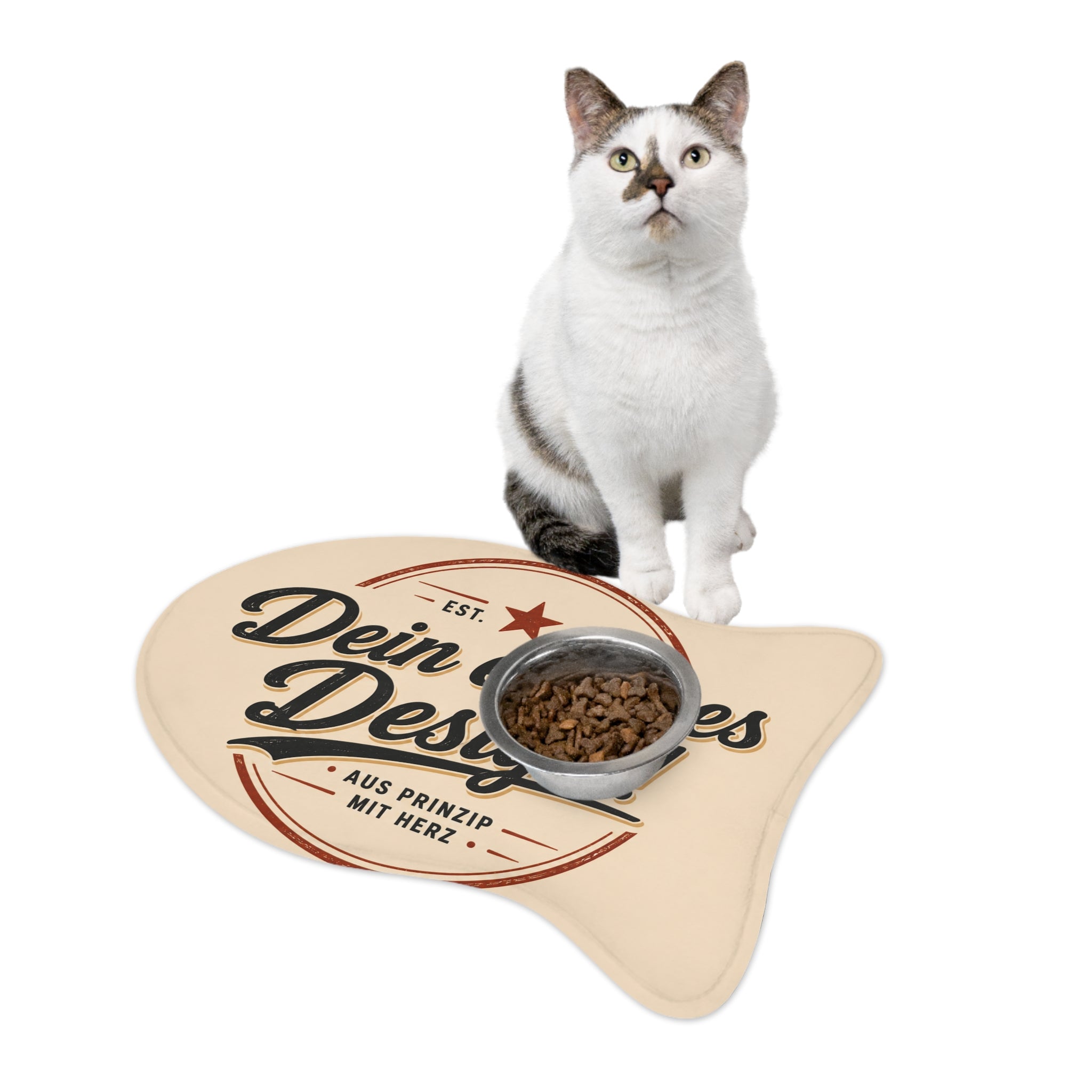 Customizable Bone Pet Feeding Mat — 'Dein eigenes Design!' Personalized Dog Bowl Placemat