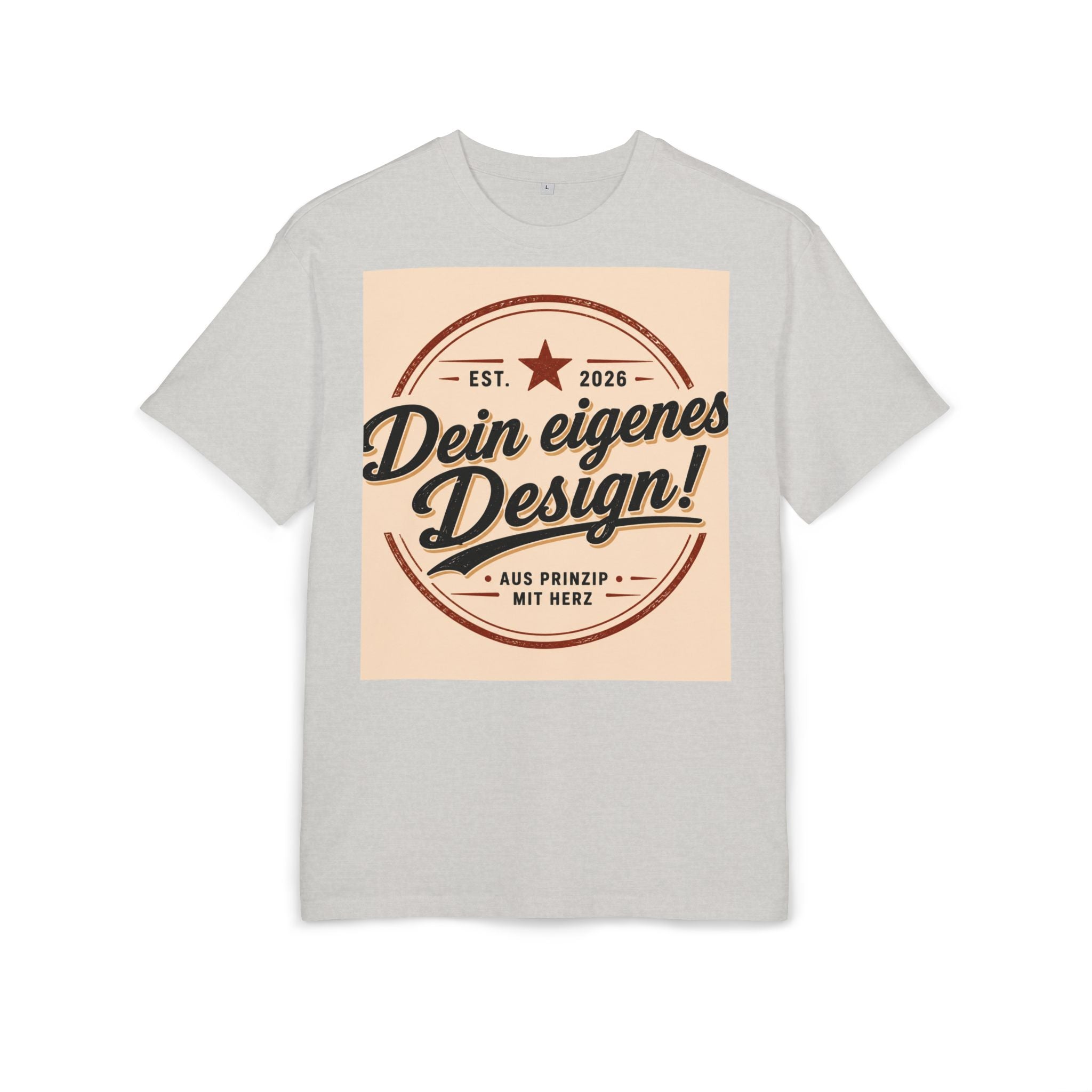 Oversize Tee — "Dein eigenes Design!" Retro Badge Graphic