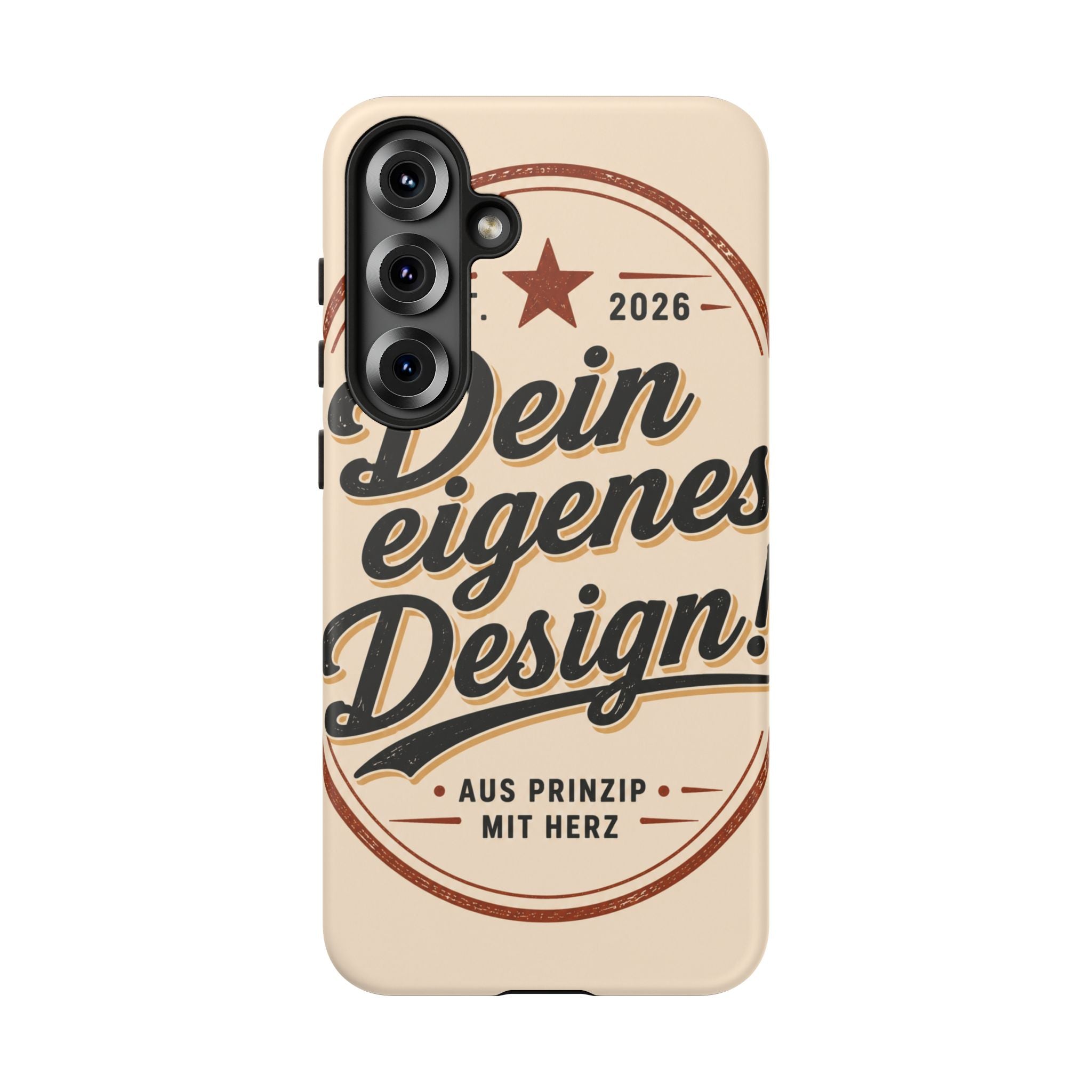 Custom Tough Phone Case — "Dein eigenes Design" Vintage Script Tough Case