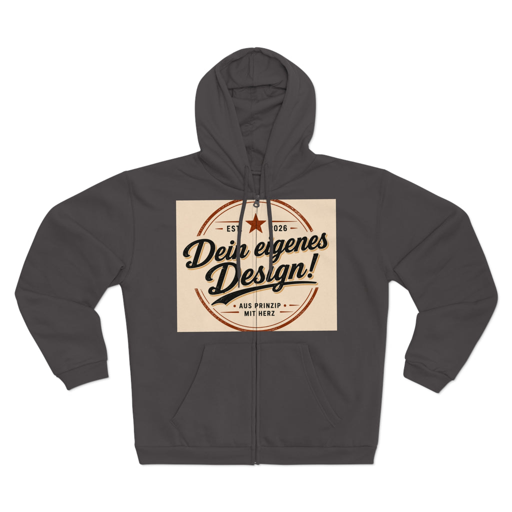Vintage Badge Zip Hoodie – "Dein eigenes Design!" Graphic