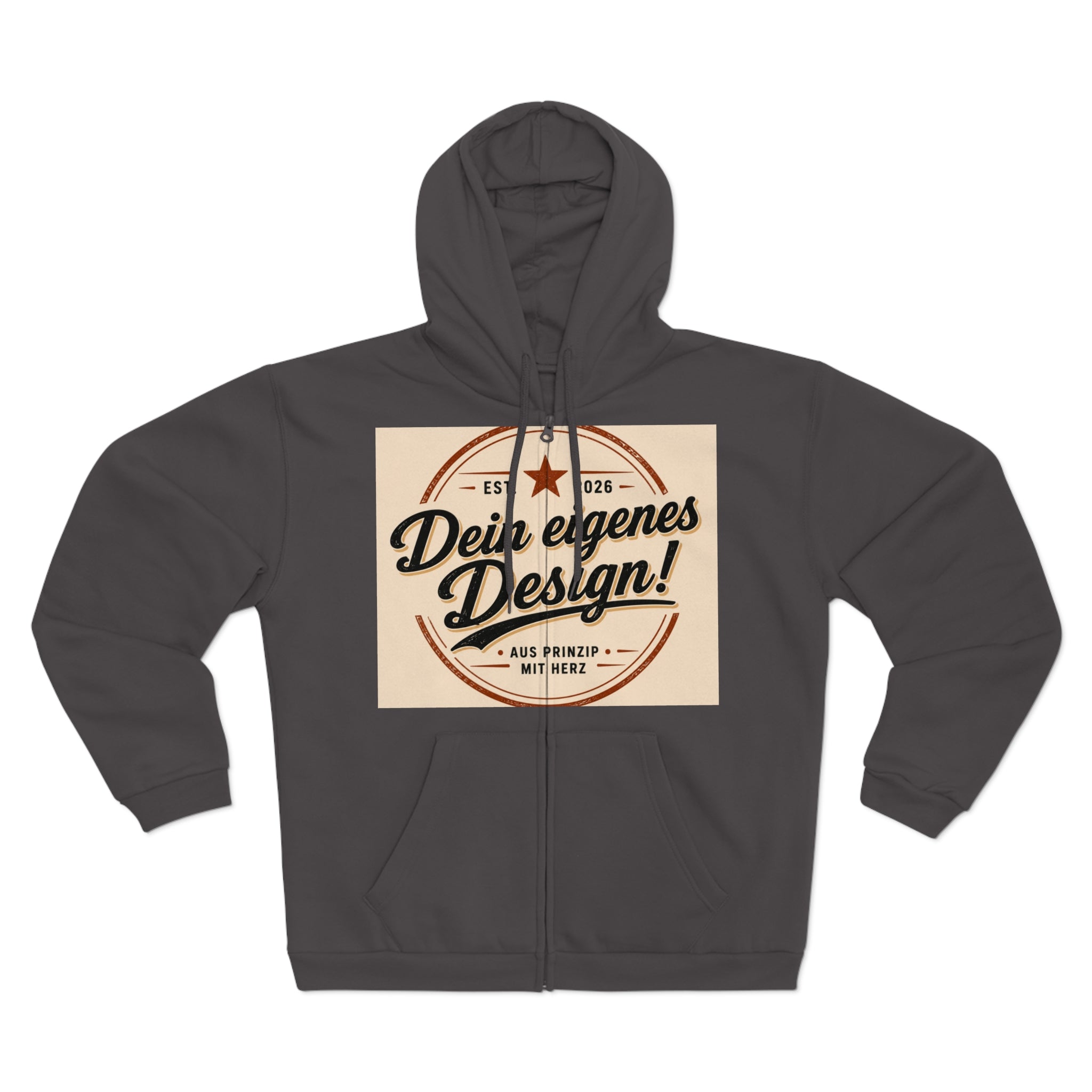 Vintage Badge Zip Hoodie – "Dein eigenes Design!" Graphic