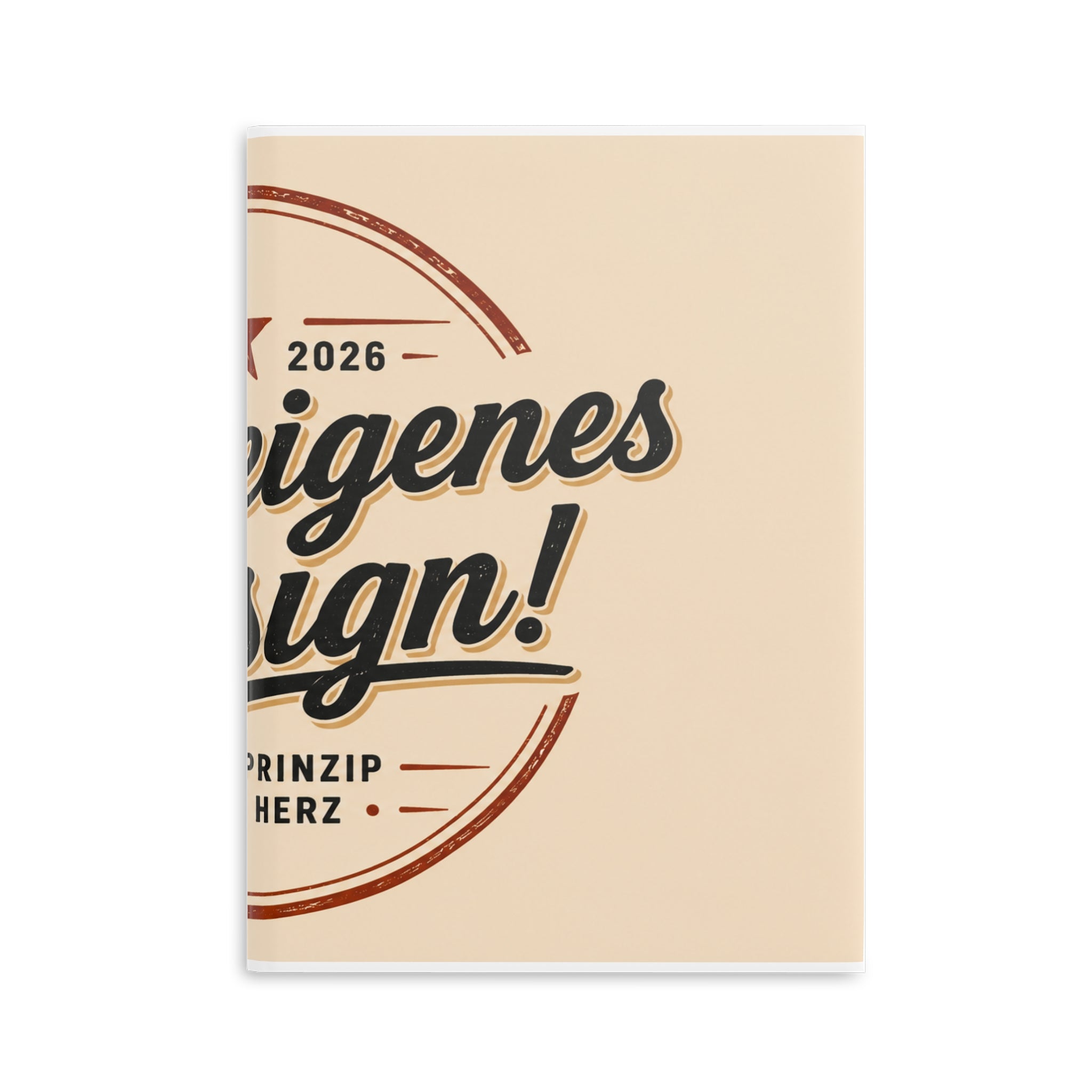 Vintage Badge Hardcover Notebook — 'Dein eigenes Design' Puffy Cover Journal