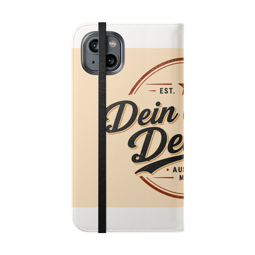 Flip Case Phone Wallet — "Dein eigenes Design!" Vintage Emblem