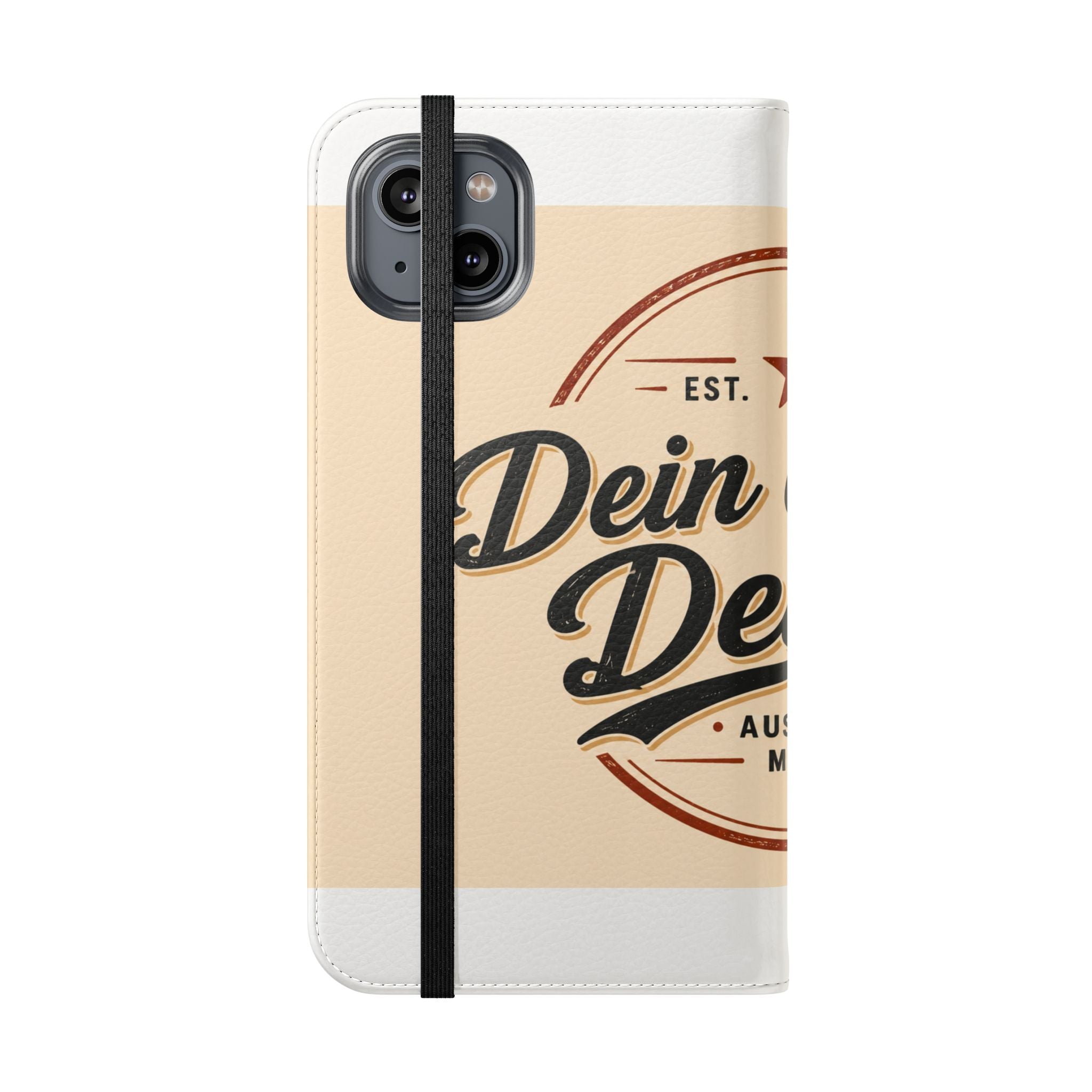 Flip Case Phone Wallet — "Dein eigenes Design!" Vintage Emblem