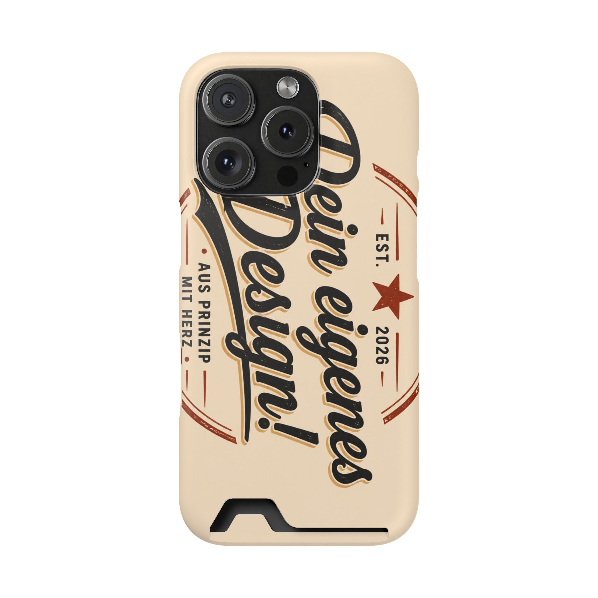 Retro Script Phone Case with Card Holder — "Dein eigenes Design!"
