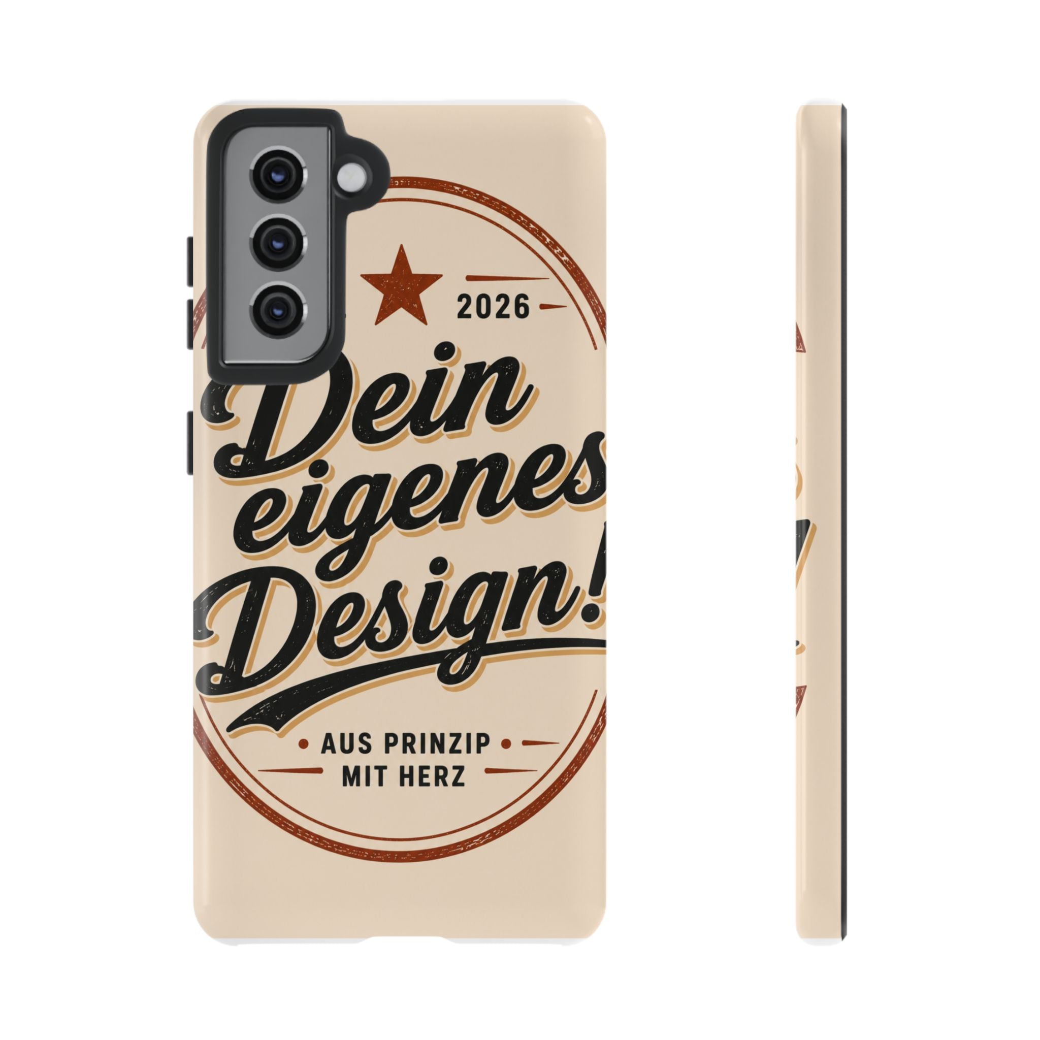 Custom Tough Phone Case — "Dein eigenes Design" Vintage Script Tough Case