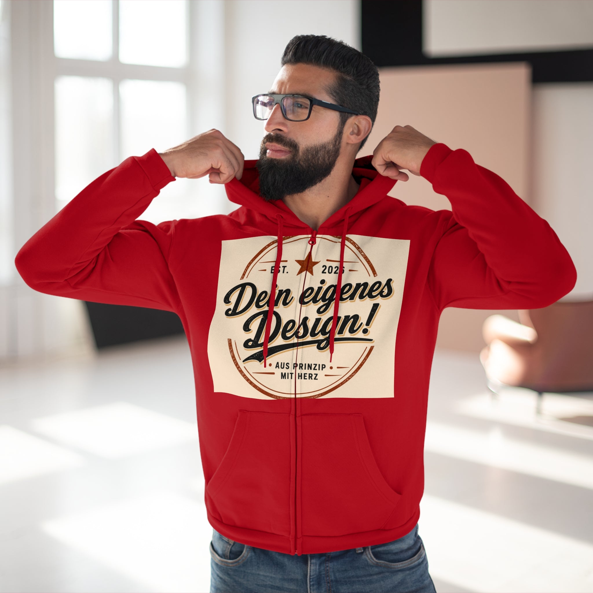 Personalisierter Zip Hoodie – Mit eigenem Foto gestalten