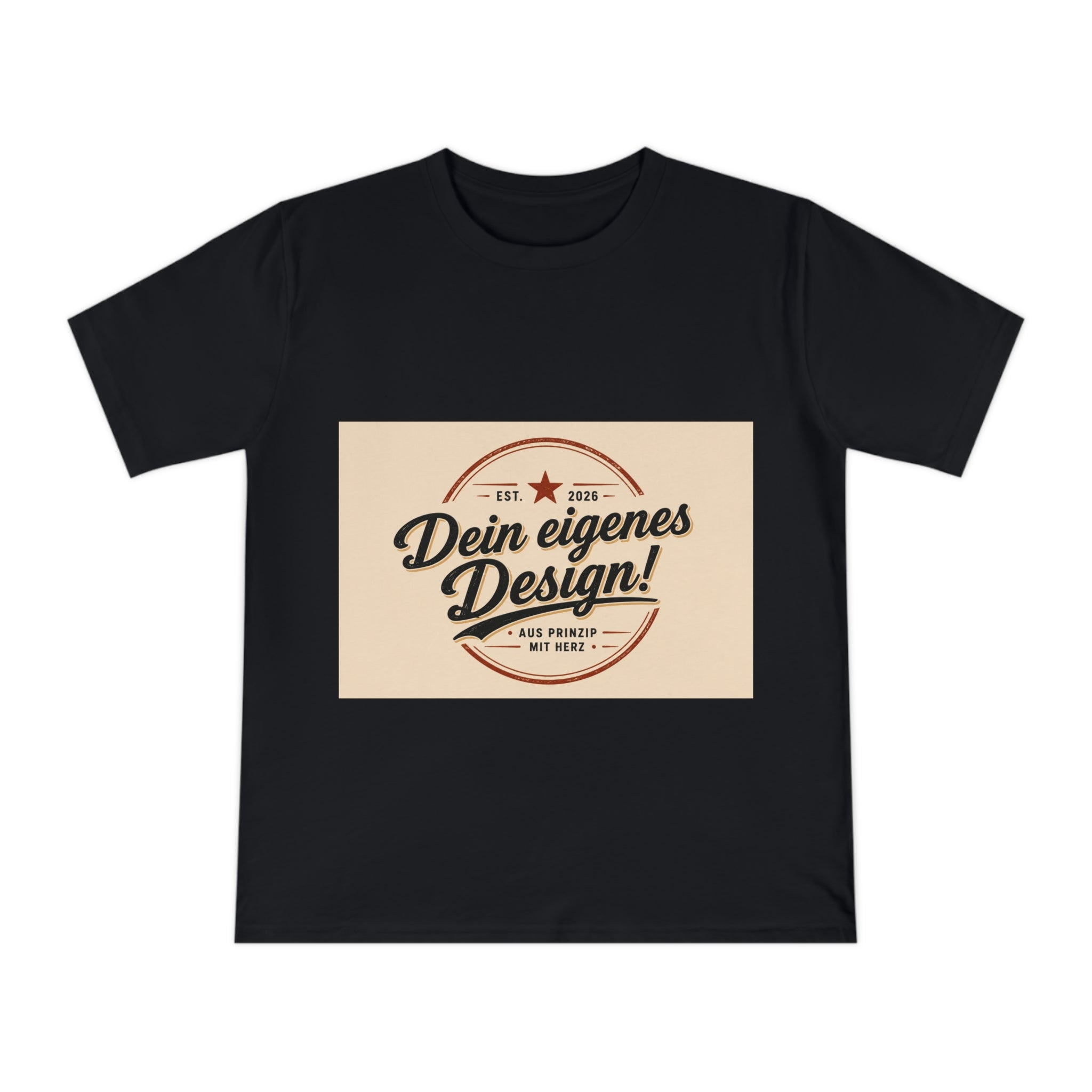 Vintage Badge T‑Shirt — "Dein eigenes Design!" Custom Retro Graphic Tee