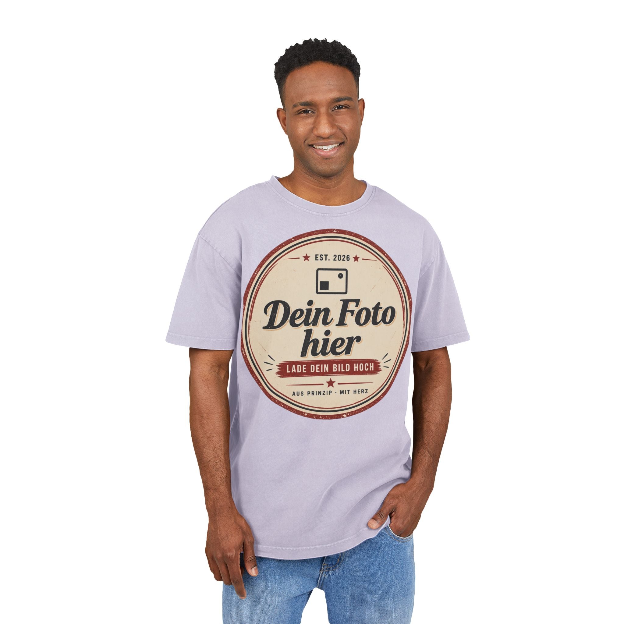 Oversized T-Shirt personalized Acid Wash – Design your own photo