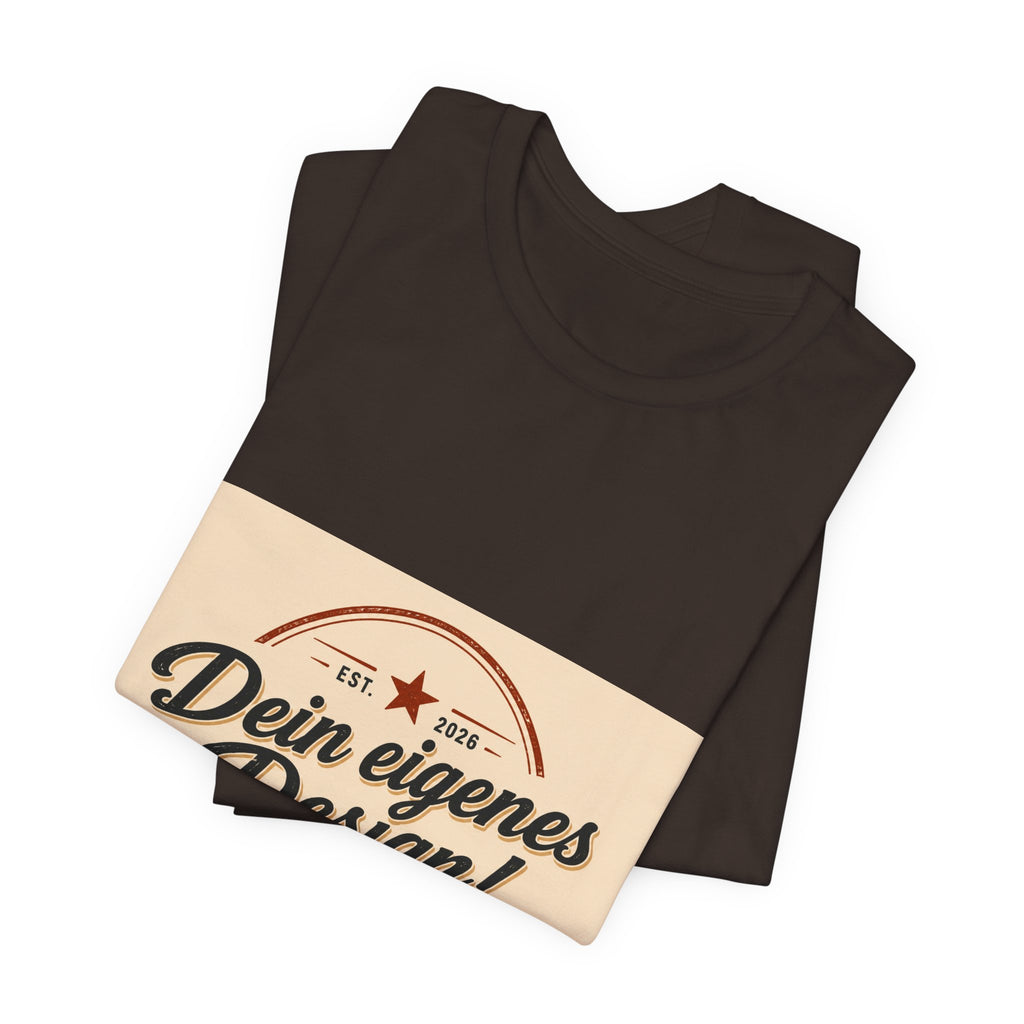 Custom Vintage Badge T-Shirt — "Dein eigenes Design" Personalized Tee