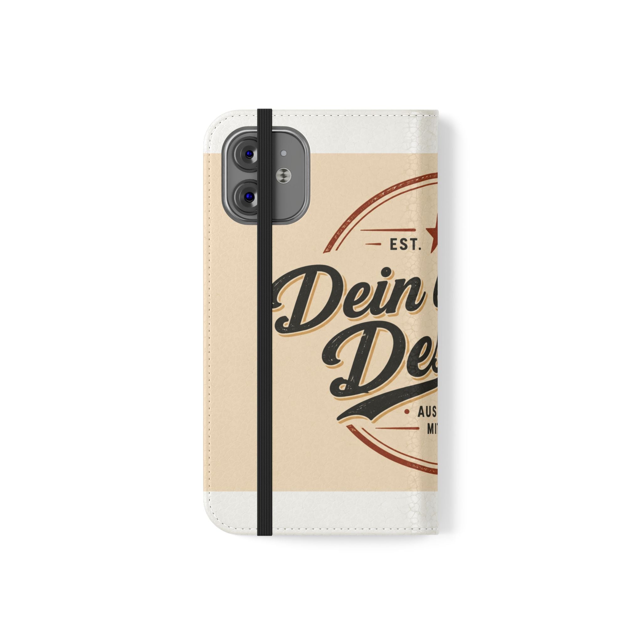 Flip Case Phone Wallet — "Dein eigenes Design!" Vintage Emblem