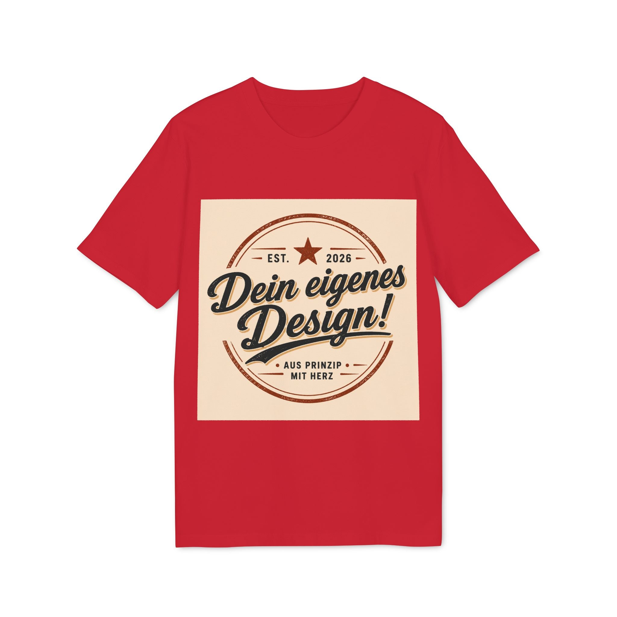 T-Shirt — Retro Stamp Design “Dein eigenes Design!” (Customizable Creator Tee)