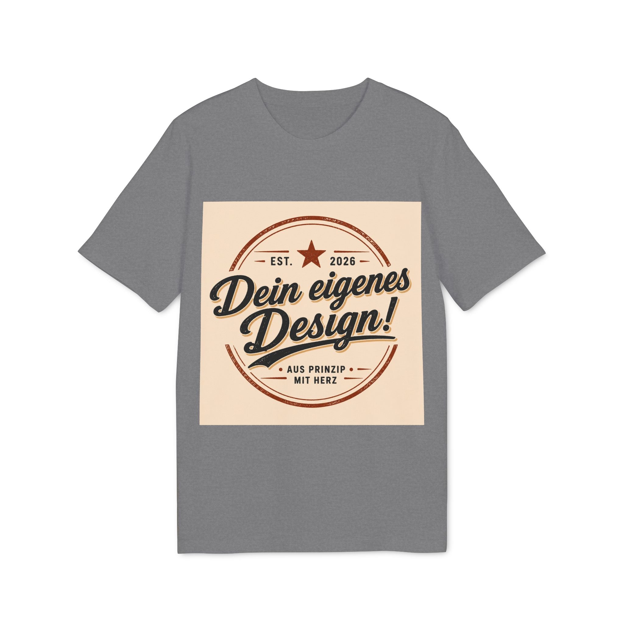 T-Shirt — Retro Stamp Design “Dein eigenes Design!” (Customizable Creator Tee)
