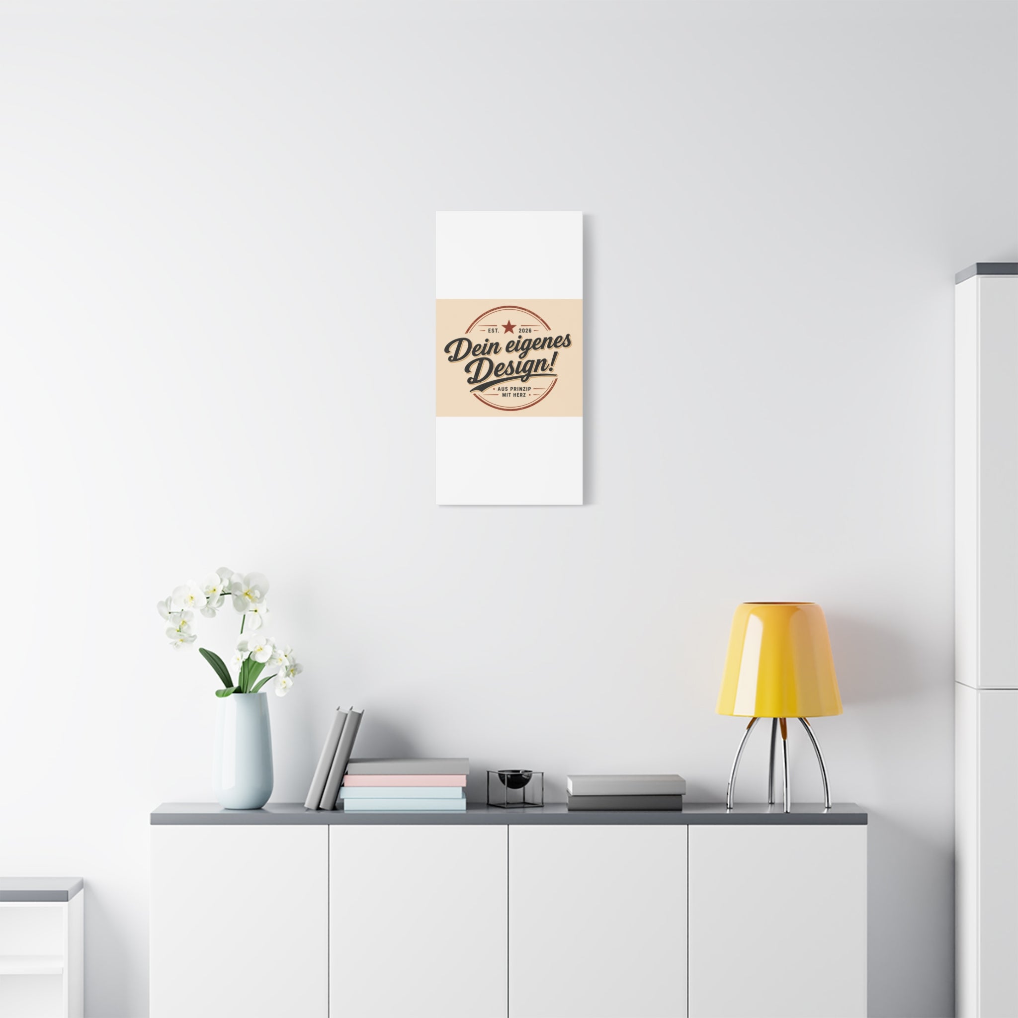 Matte Stretched Canvas - "Dein eigenes Design!" Vintage Badge Wall Art