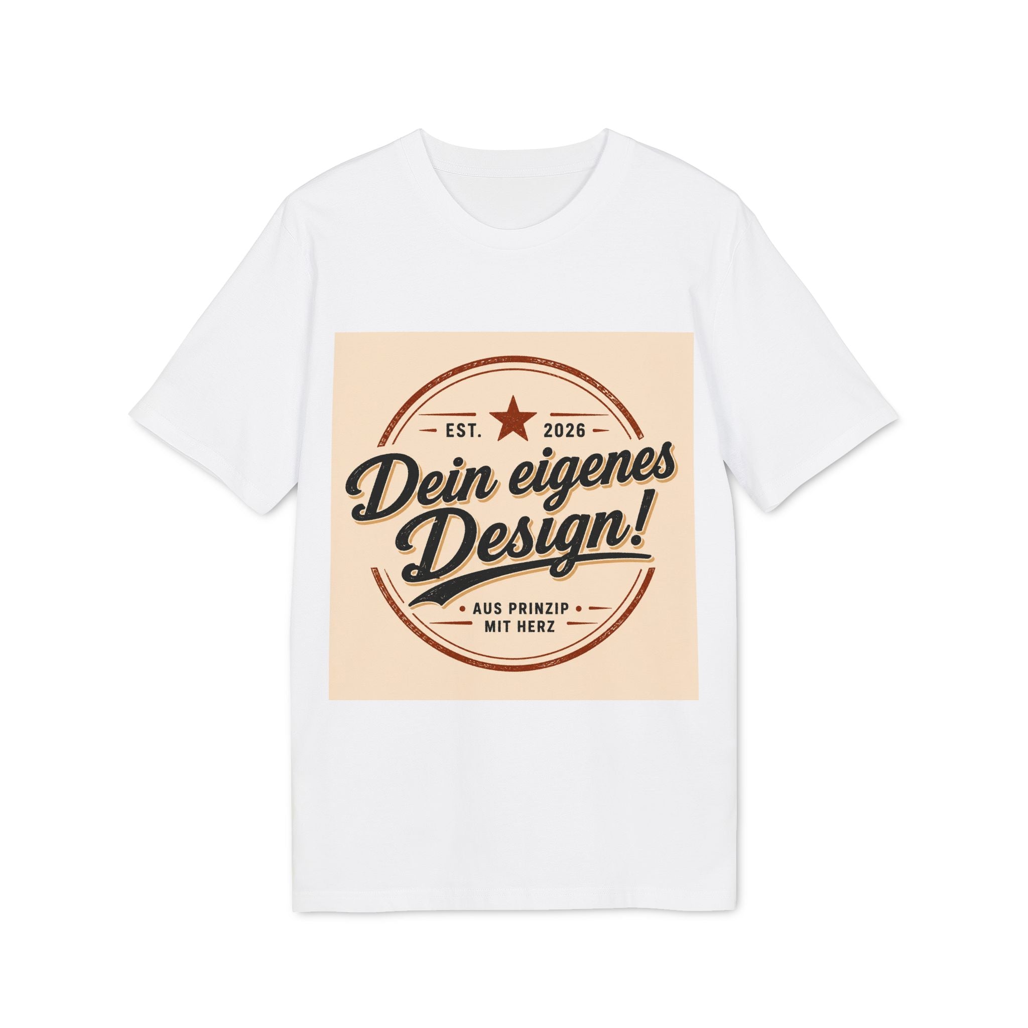 T-Shirt — Retro Stamp Design “Dein eigenes Design!” (Customizable Creator Tee)