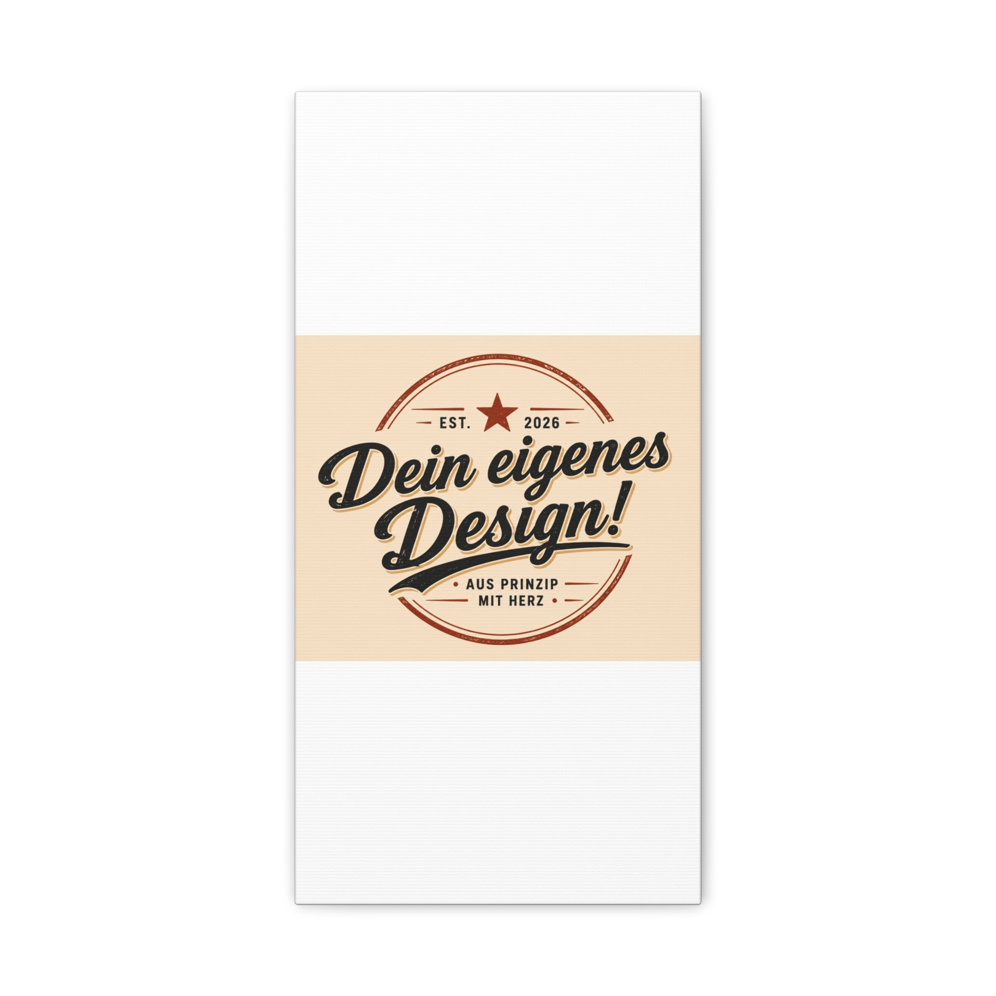 Matte Stretched Canvas - "Dein eigenes Design!" Vintage Badge Wall Art