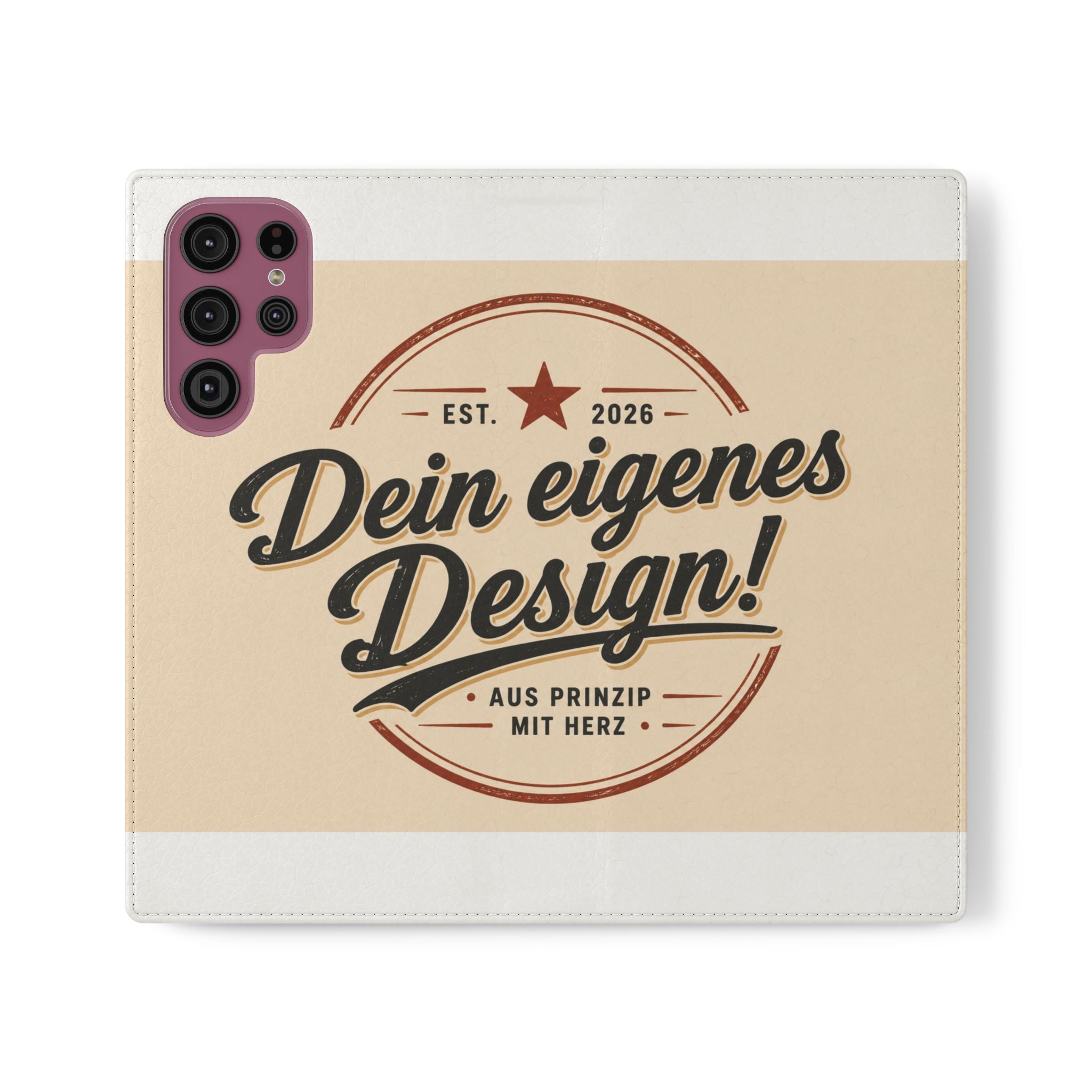 Flip Case Phone Wallet — "Dein eigenes Design!" Vintage Emblem