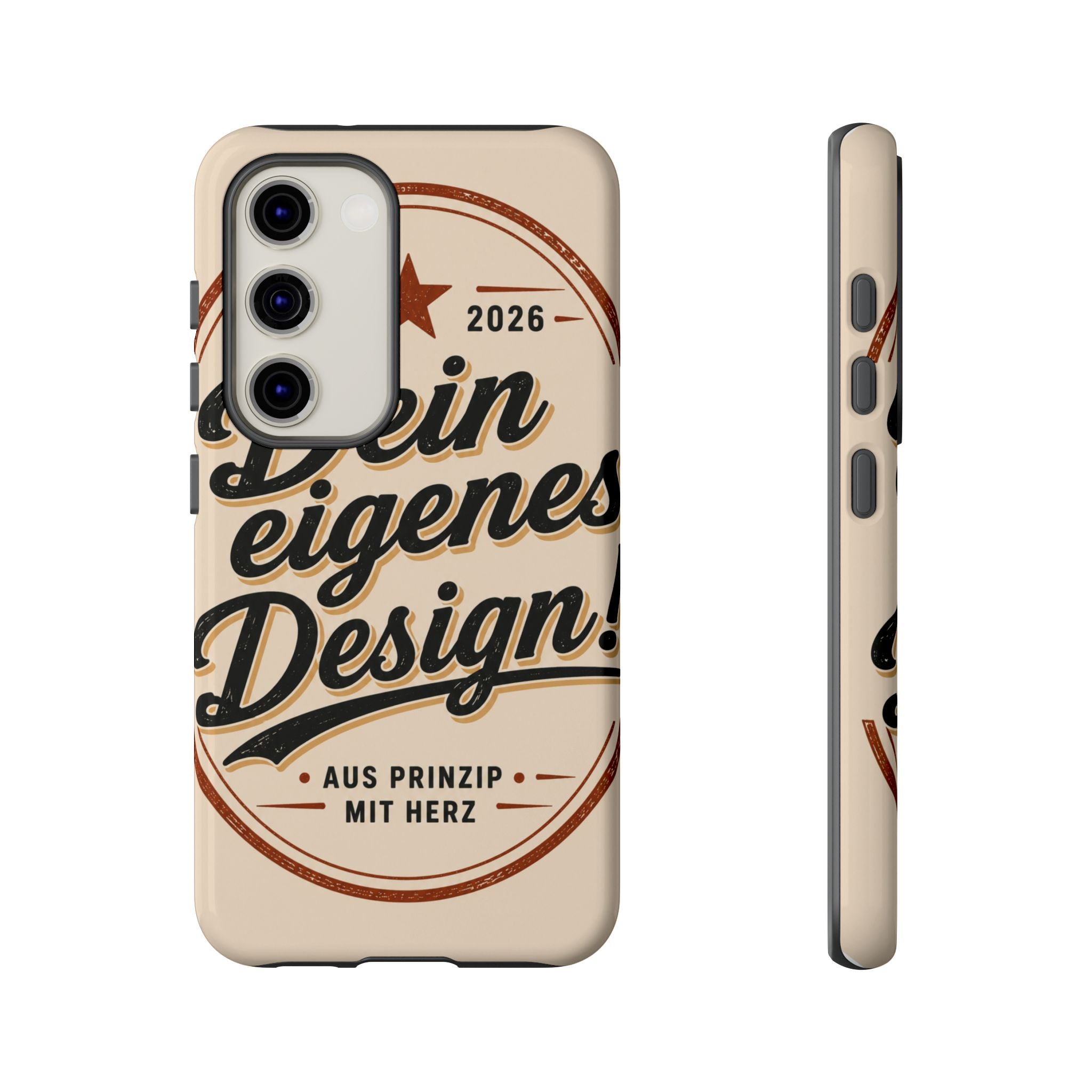 Custom Tough Phone Case — "Dein eigenes Design" Vintage Script Tough Case