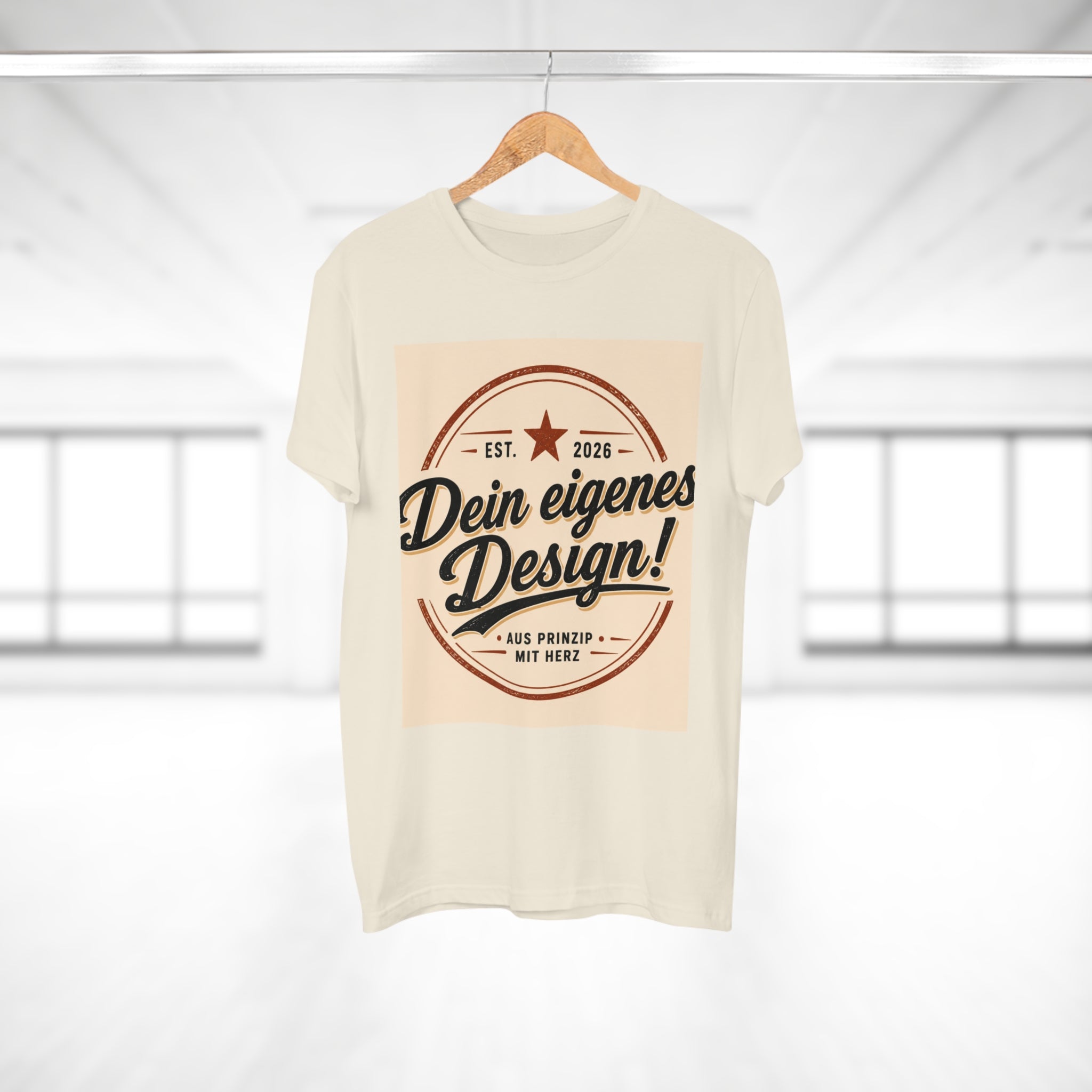 Men's Vintage Badge T‑Shirt — "Dein eigenes Design!" Retro Logo Tee
