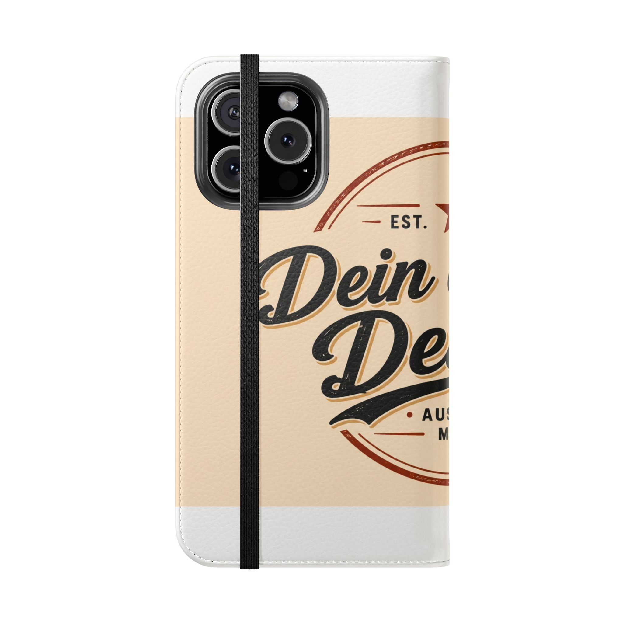 Flip Case Phone Wallet — "Dein eigenes Design!" Vintage Emblem