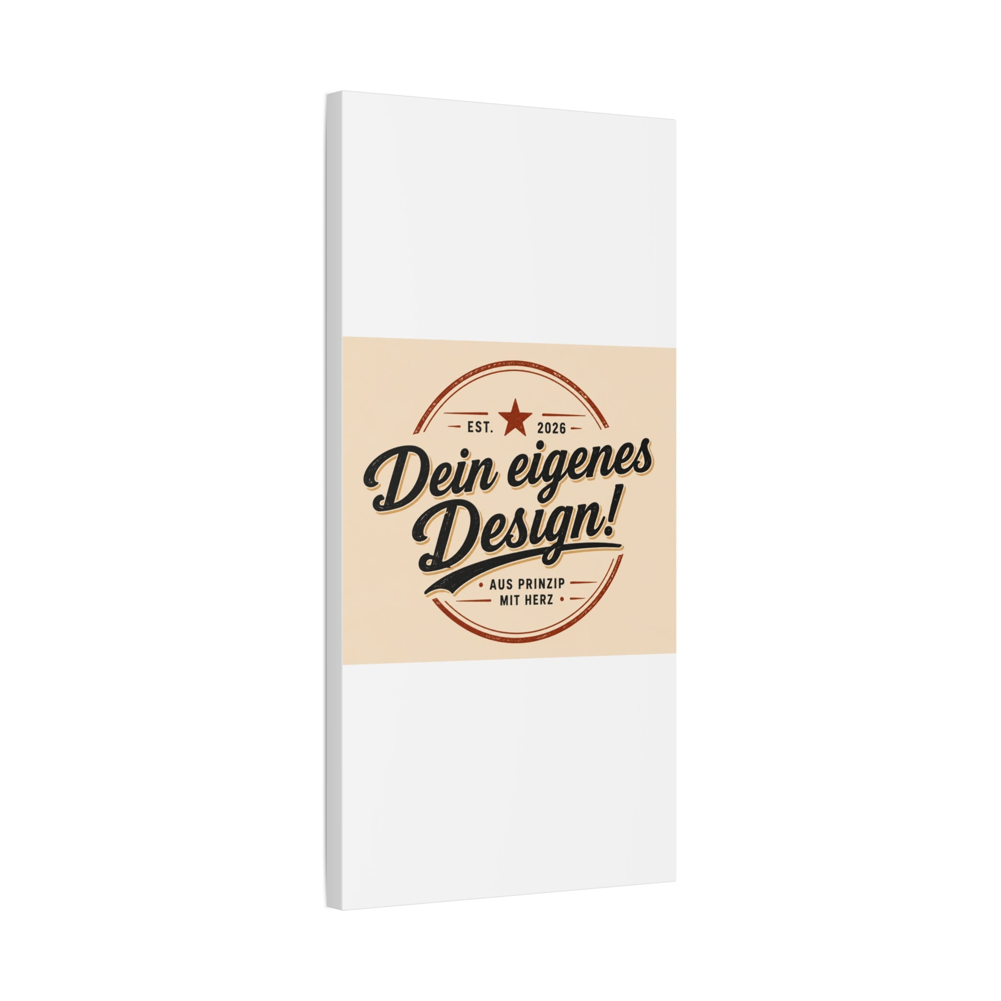 Matte Stretched Canvas - "Dein eigenes Design!" Vintage Badge Wall Art