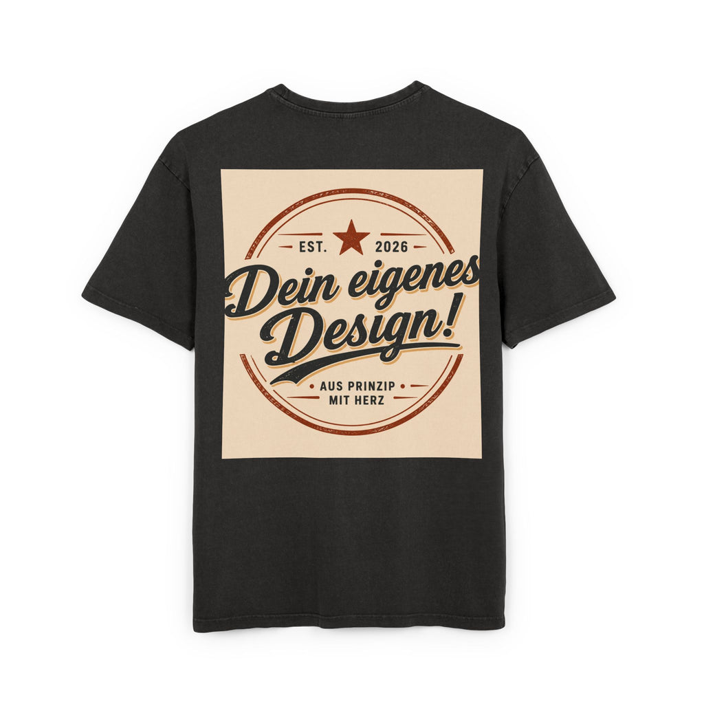 Vintage Logo Tee — "Dein eigenes Design!" Acid Wash Oversized Shirt