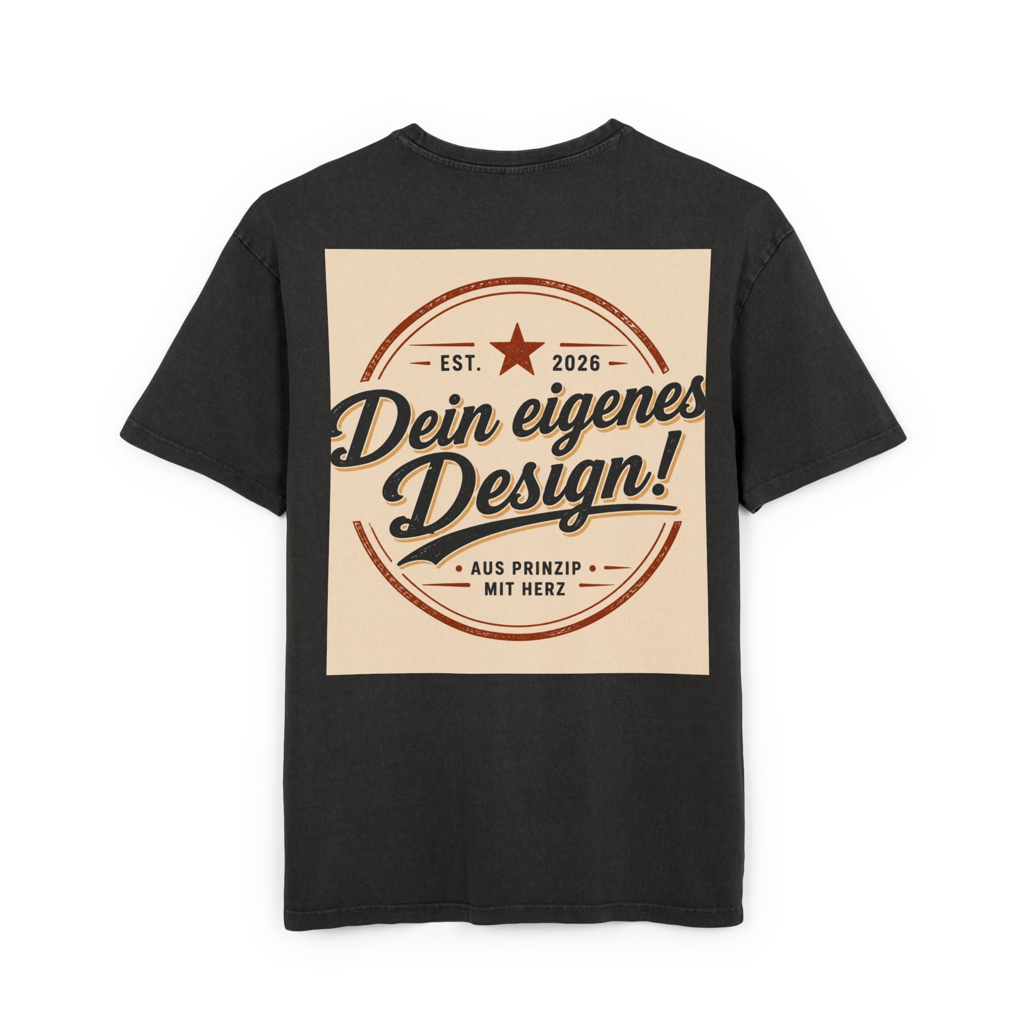 Vintage Logo Tee — "Dein eigenes Design!" Acid Wash Oversized Shirt