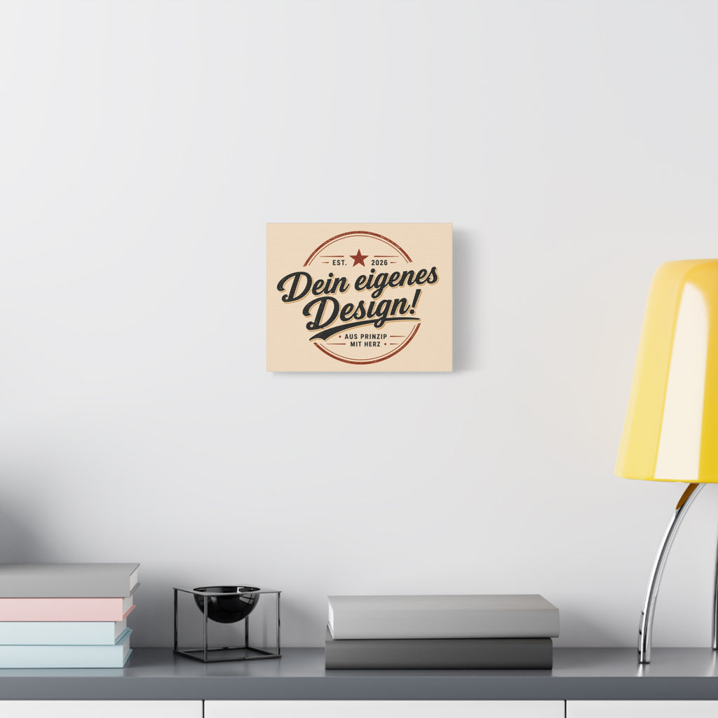 Matte Stretched Canvas - "Dein eigenes Design!" Vintage Badge Wall Art