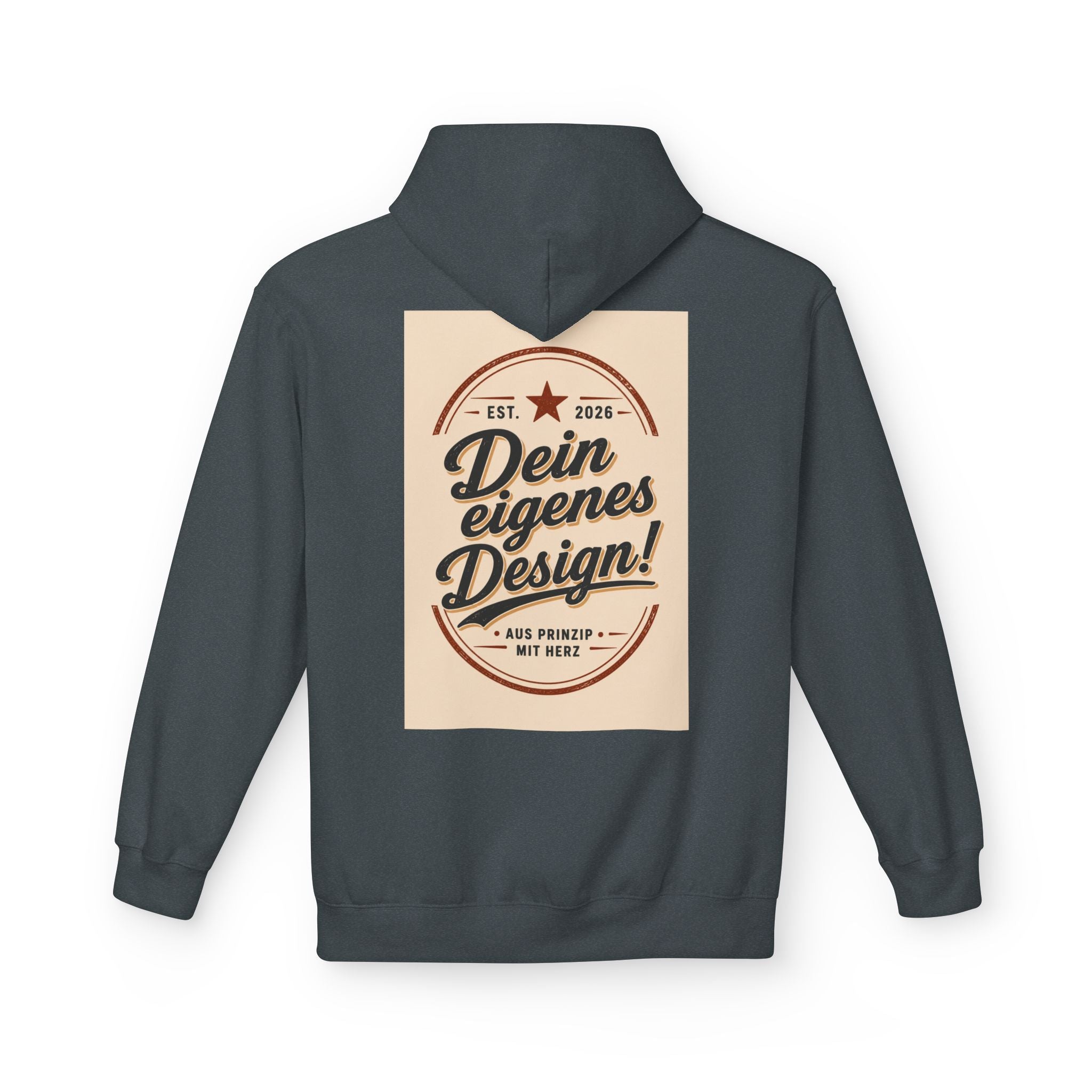 Hoodie — Custom Vintage Badge Design (Dein eigenes Design!)