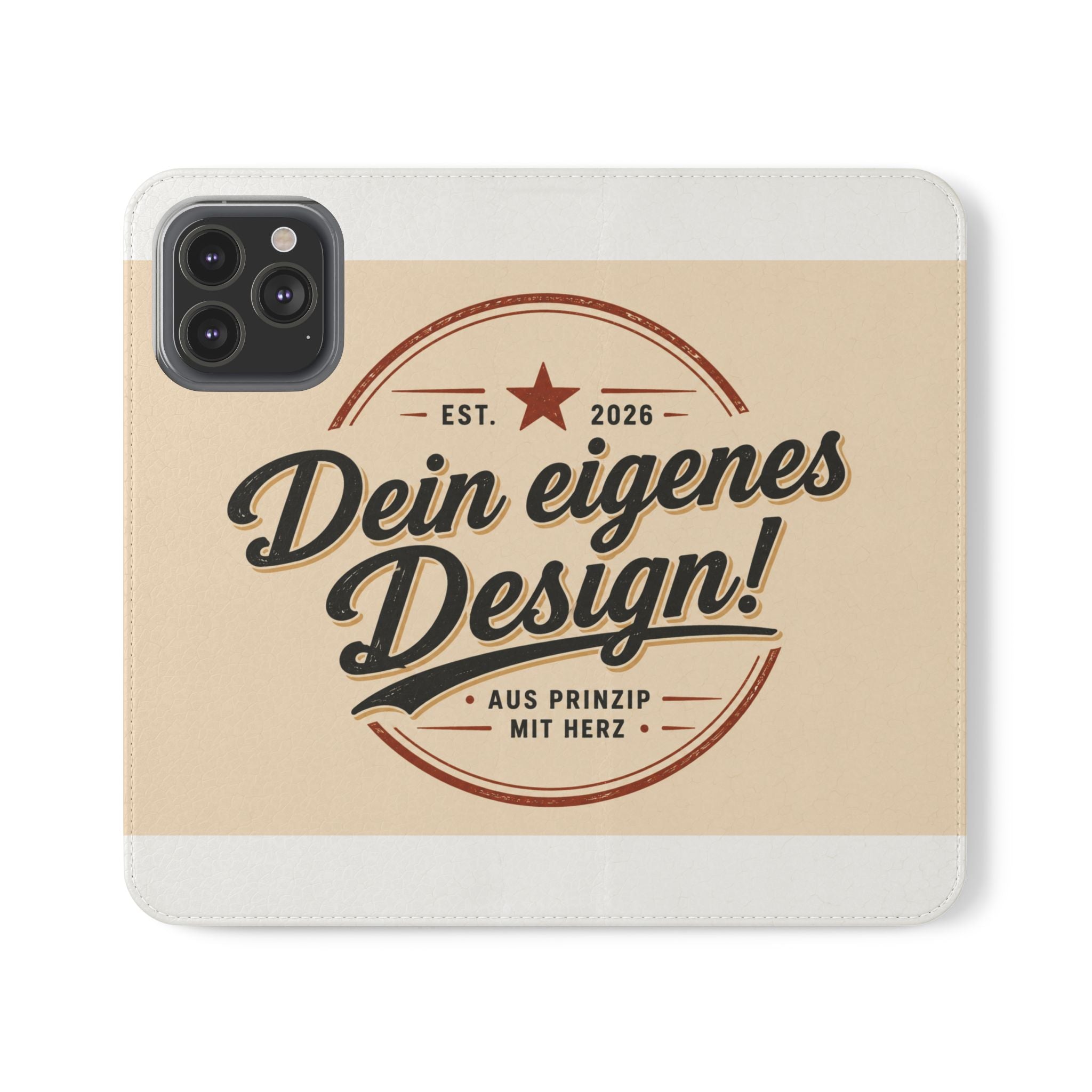 Flip Case Phone Wallet — "Dein eigenes Design!" Vintage Emblem